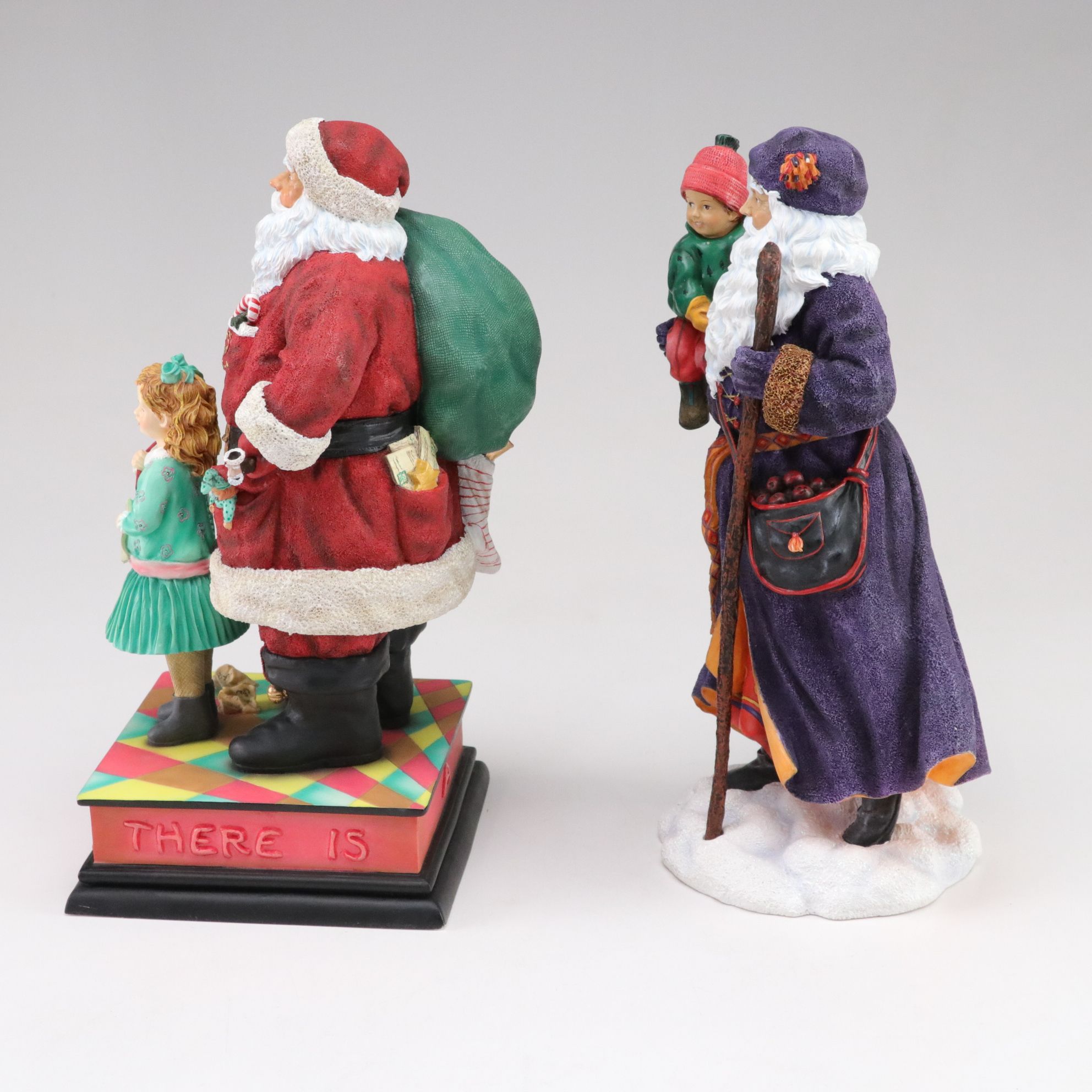Pipka "Yes, Virginia" and "The Christmas Traveler" with Radko Glass Ornaments
