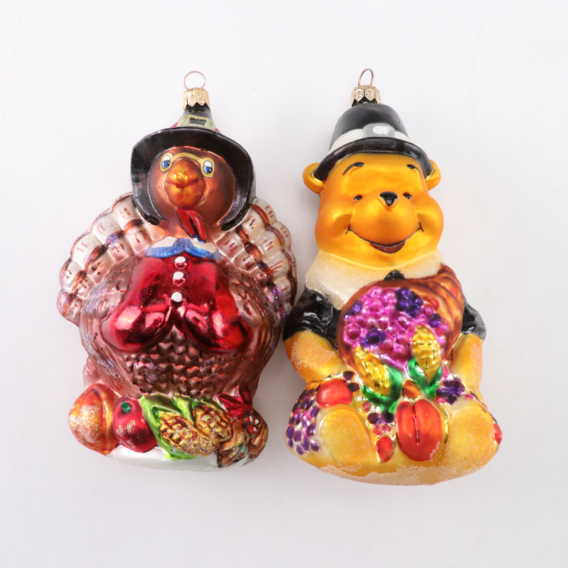 Pipka "Yes, Virginia" and "The Christmas Traveler" with Radko Glass Ornaments
