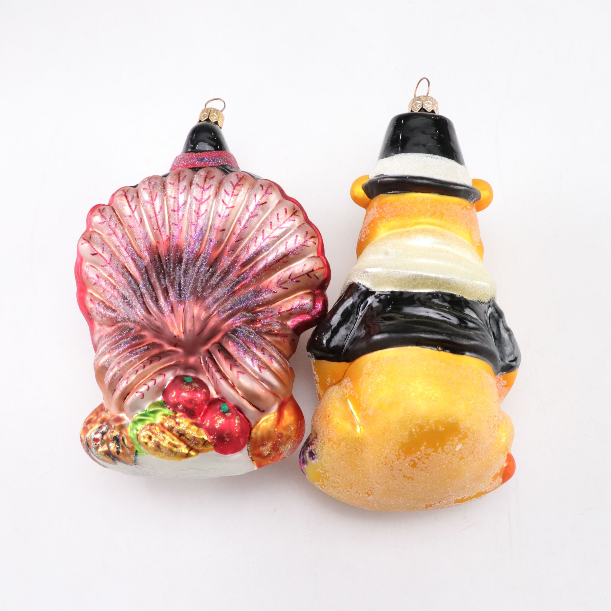 Pipka "Yes, Virginia" and "The Christmas Traveler" with Radko Glass Ornaments