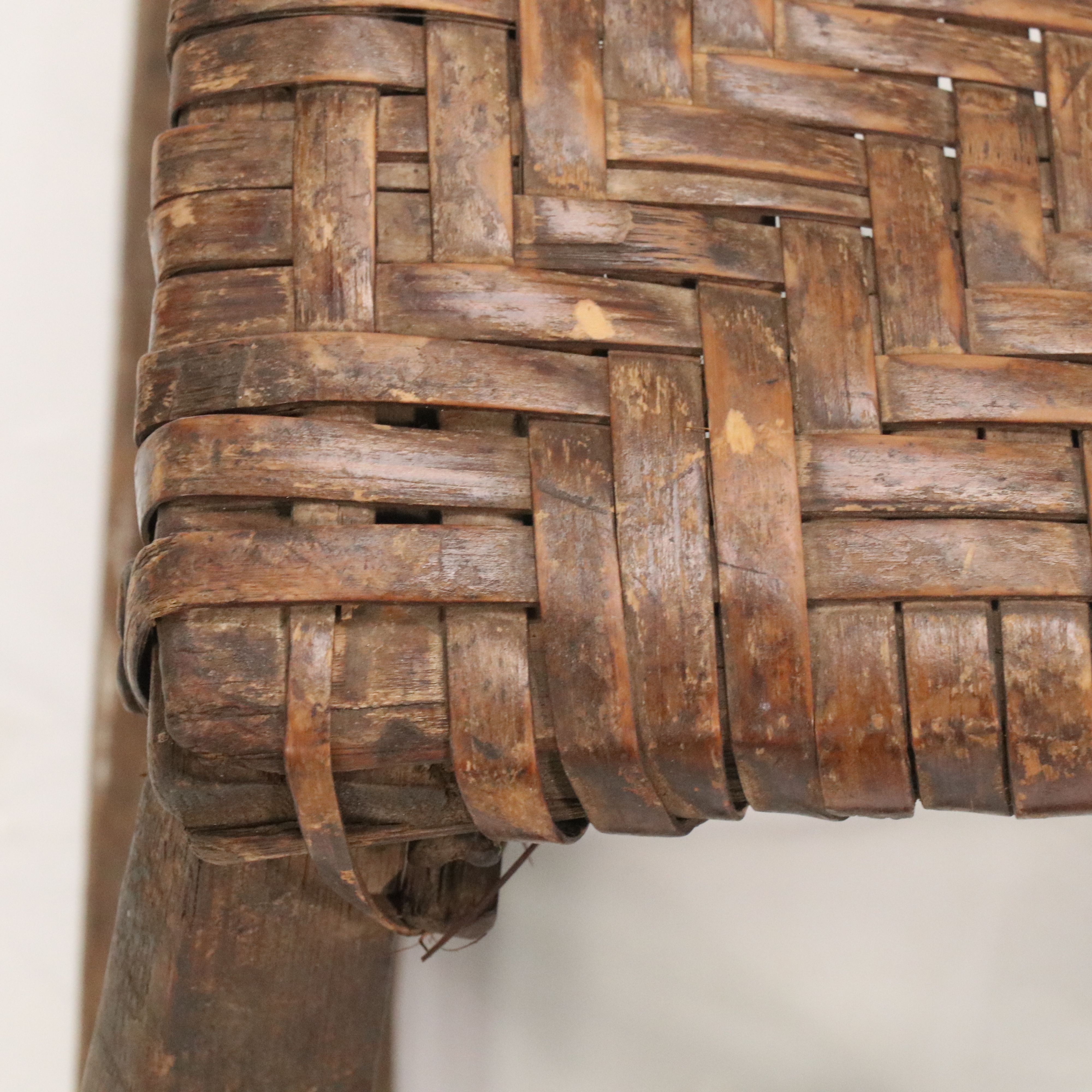 Pair of Woven and Wooden Siheyuan Stools