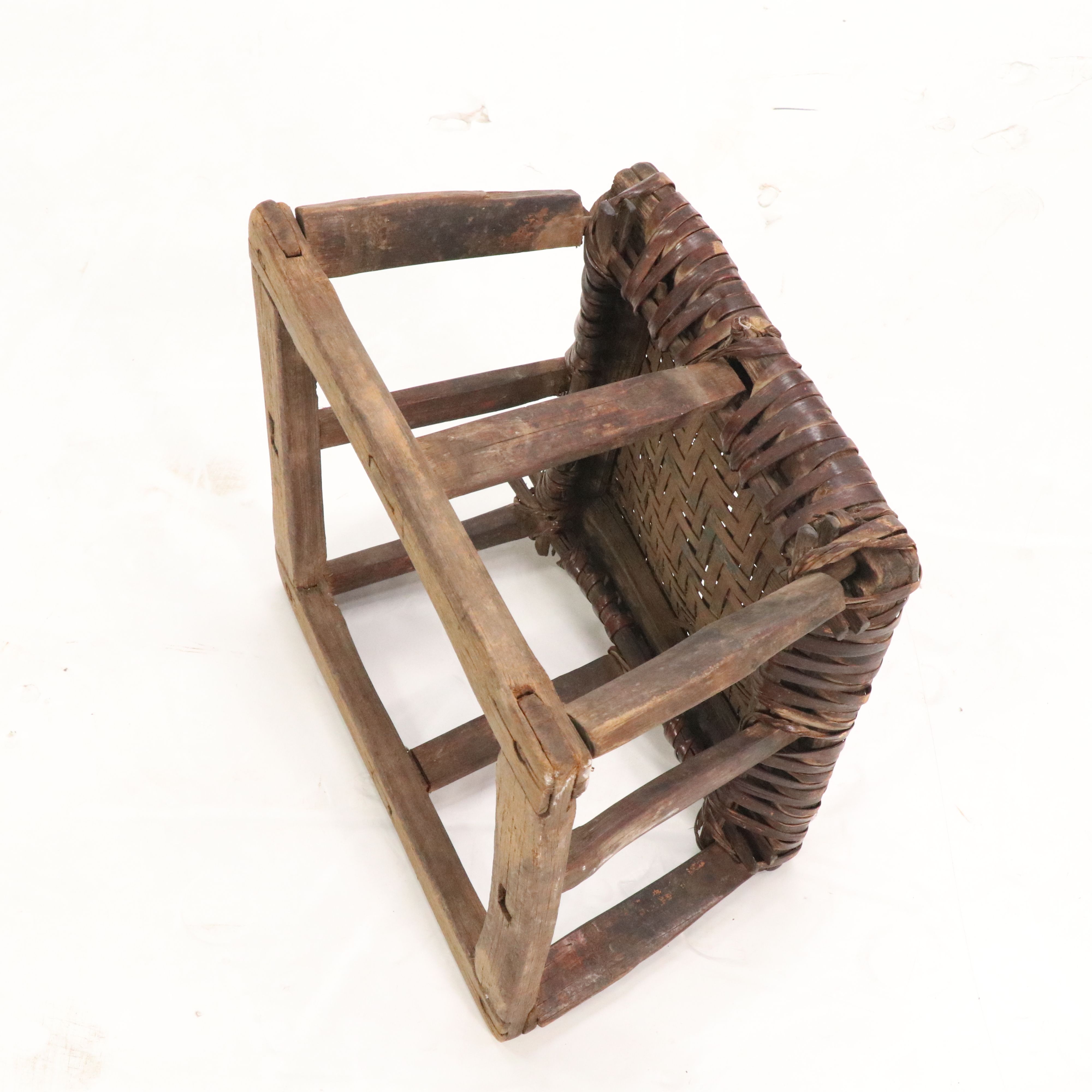 Pair of Woven and Wooden Siheyuan Stools