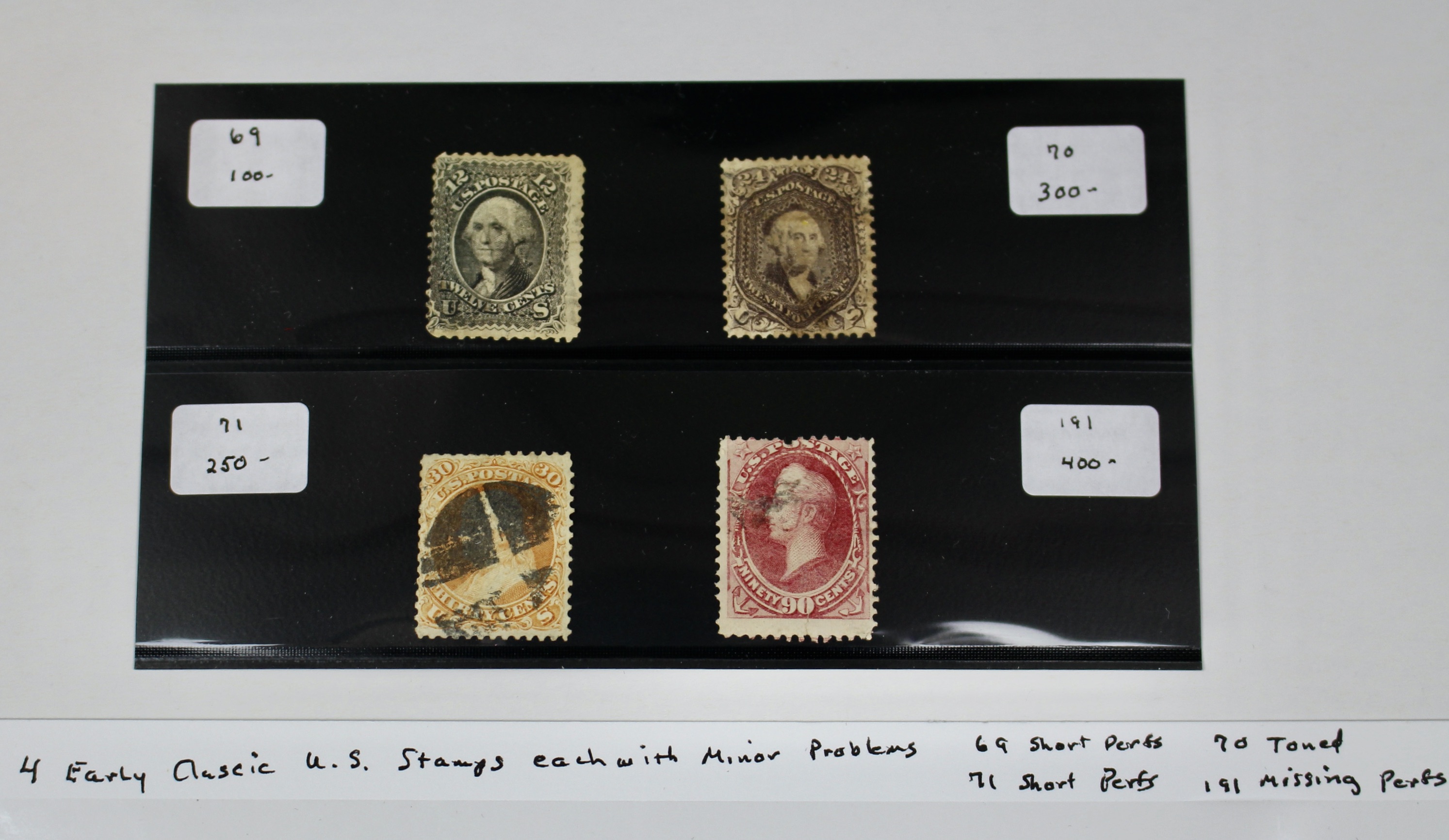 Four Classic Early U.S. Postage Stamps