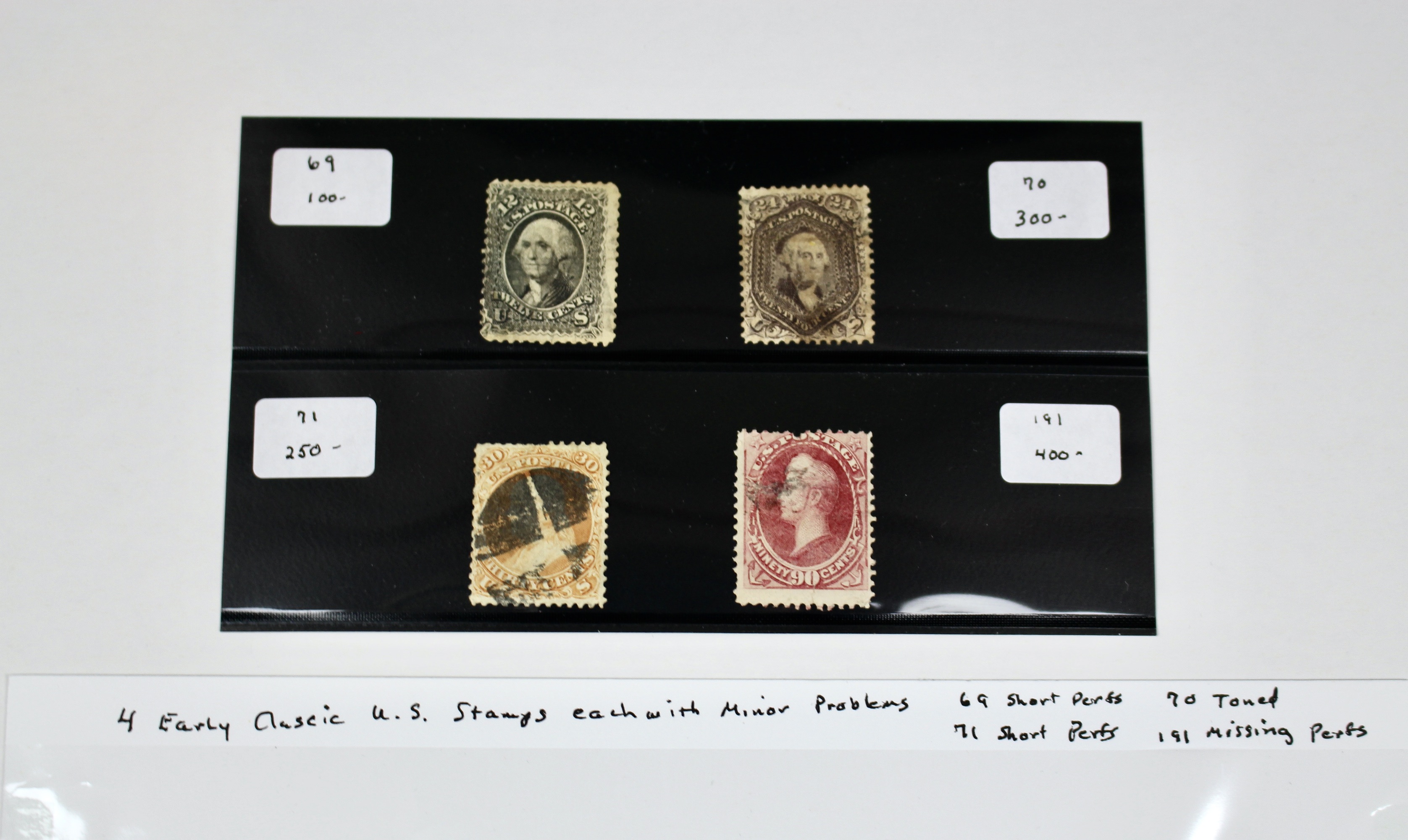 Four Classic Early U.S. Postage Stamps