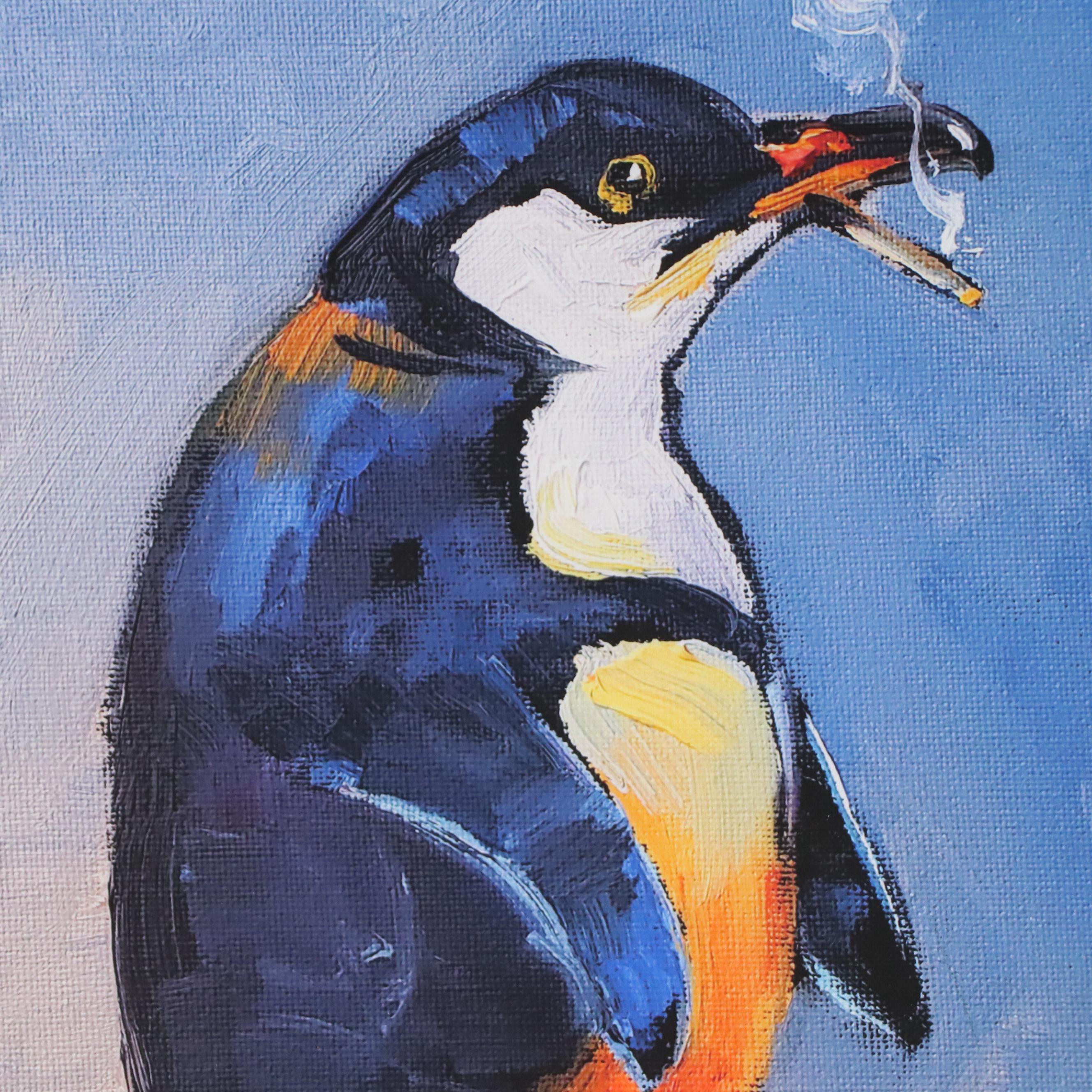 William Hawkins Giclée "Smoking Penguin," 21st Century