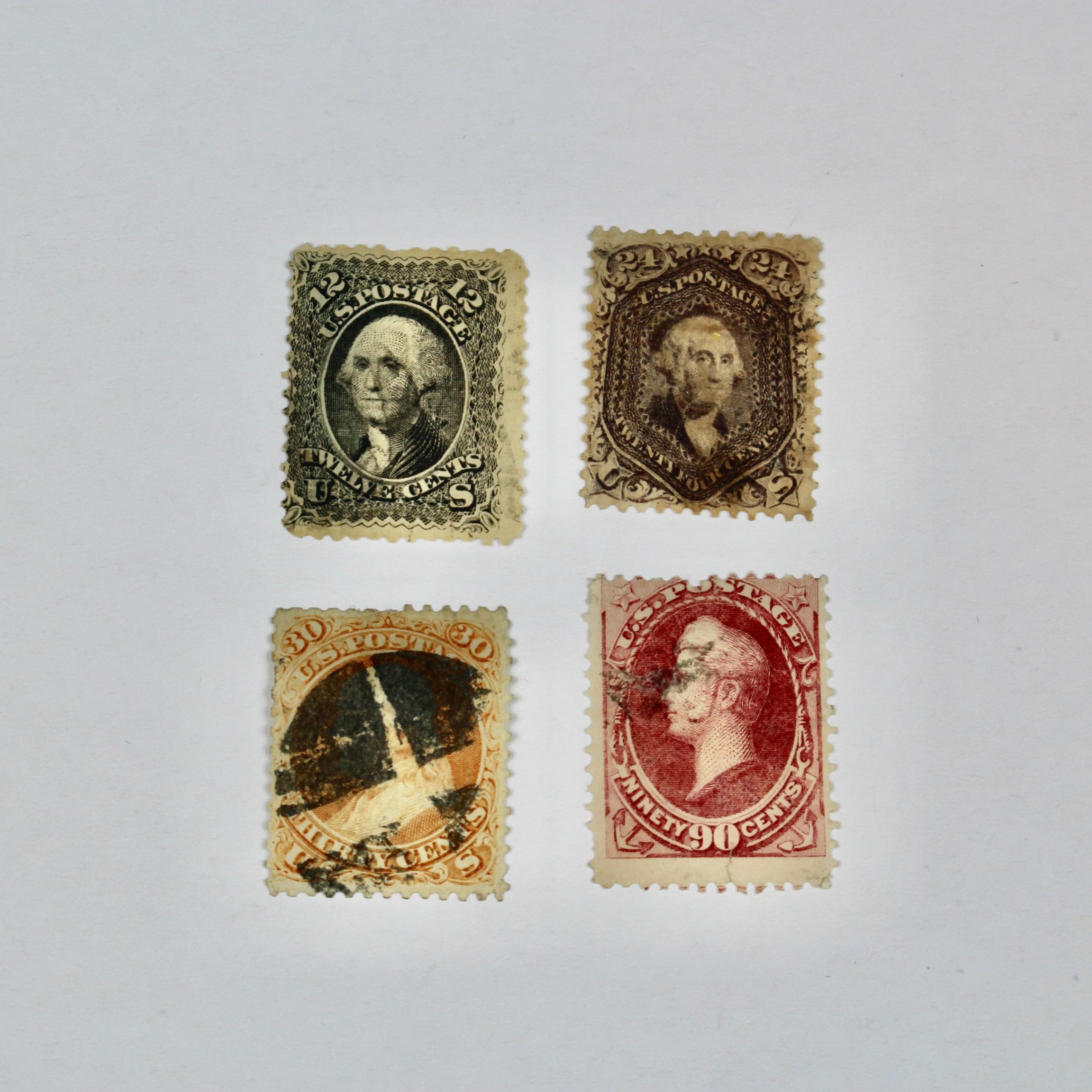 Four Classic Early U.S. Postage Stamps