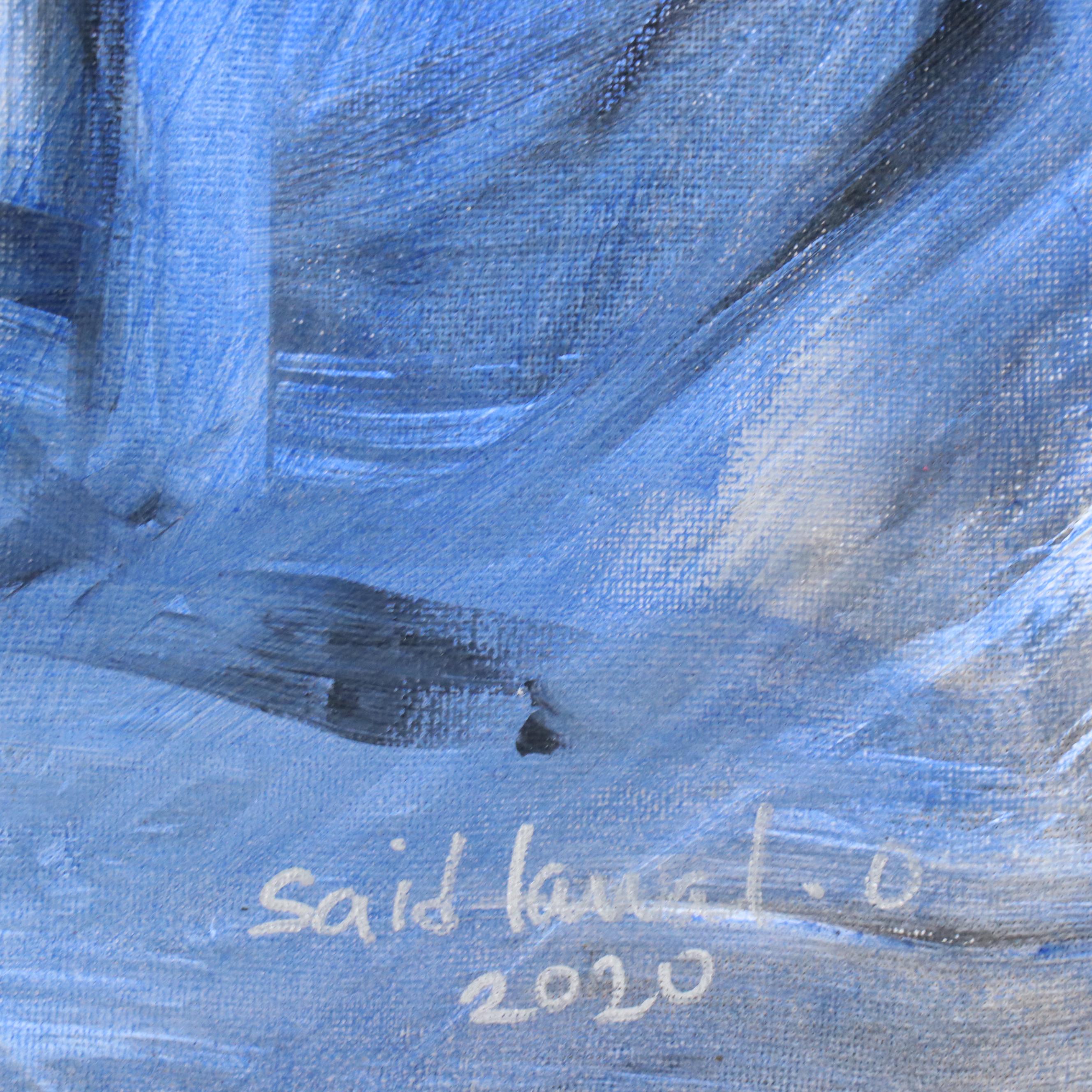 Said Oladejo-lawal Stylized Floral Acrylic Painting, 2020