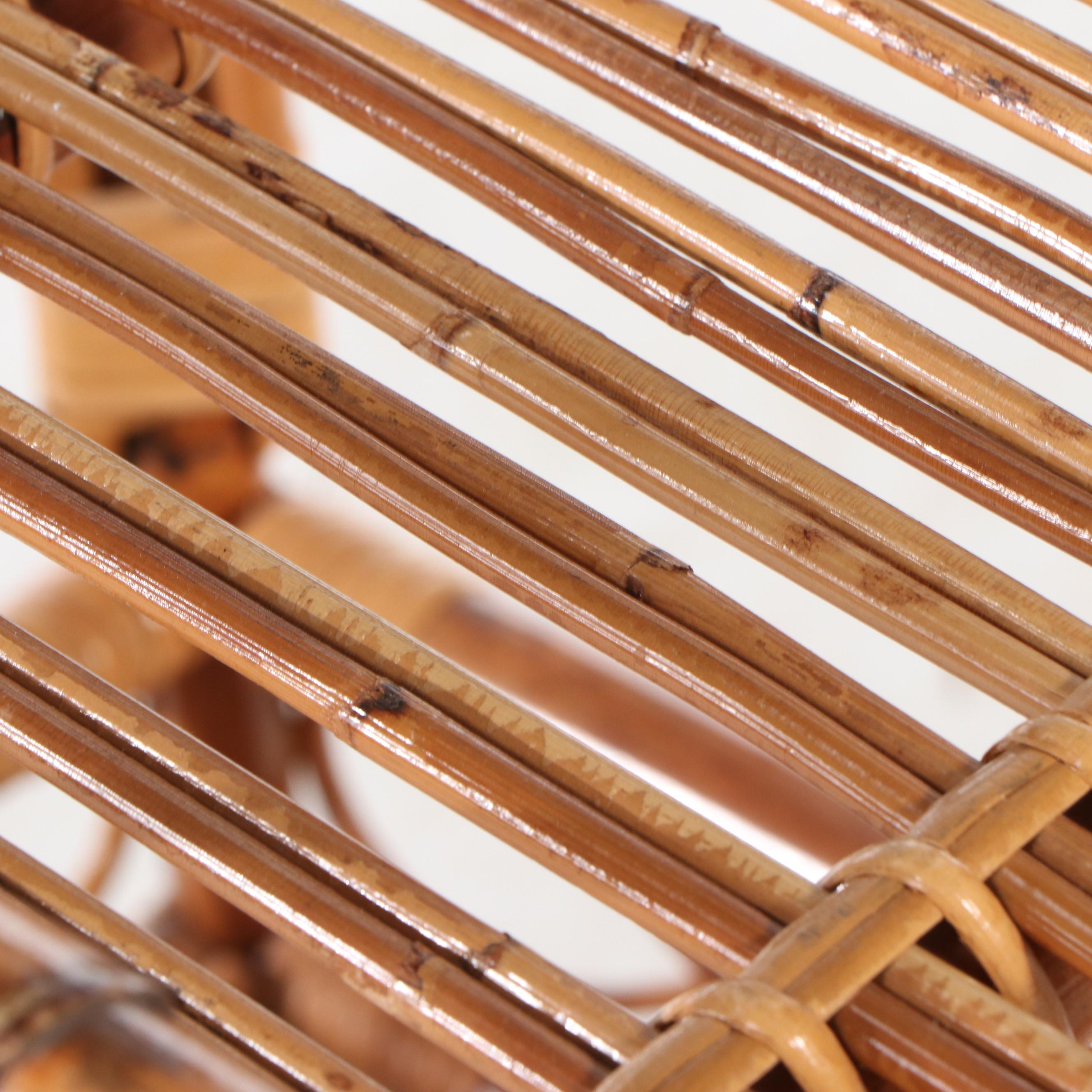 Rattan Two-Tiered Bar Cart, Mid to Late 20th Century