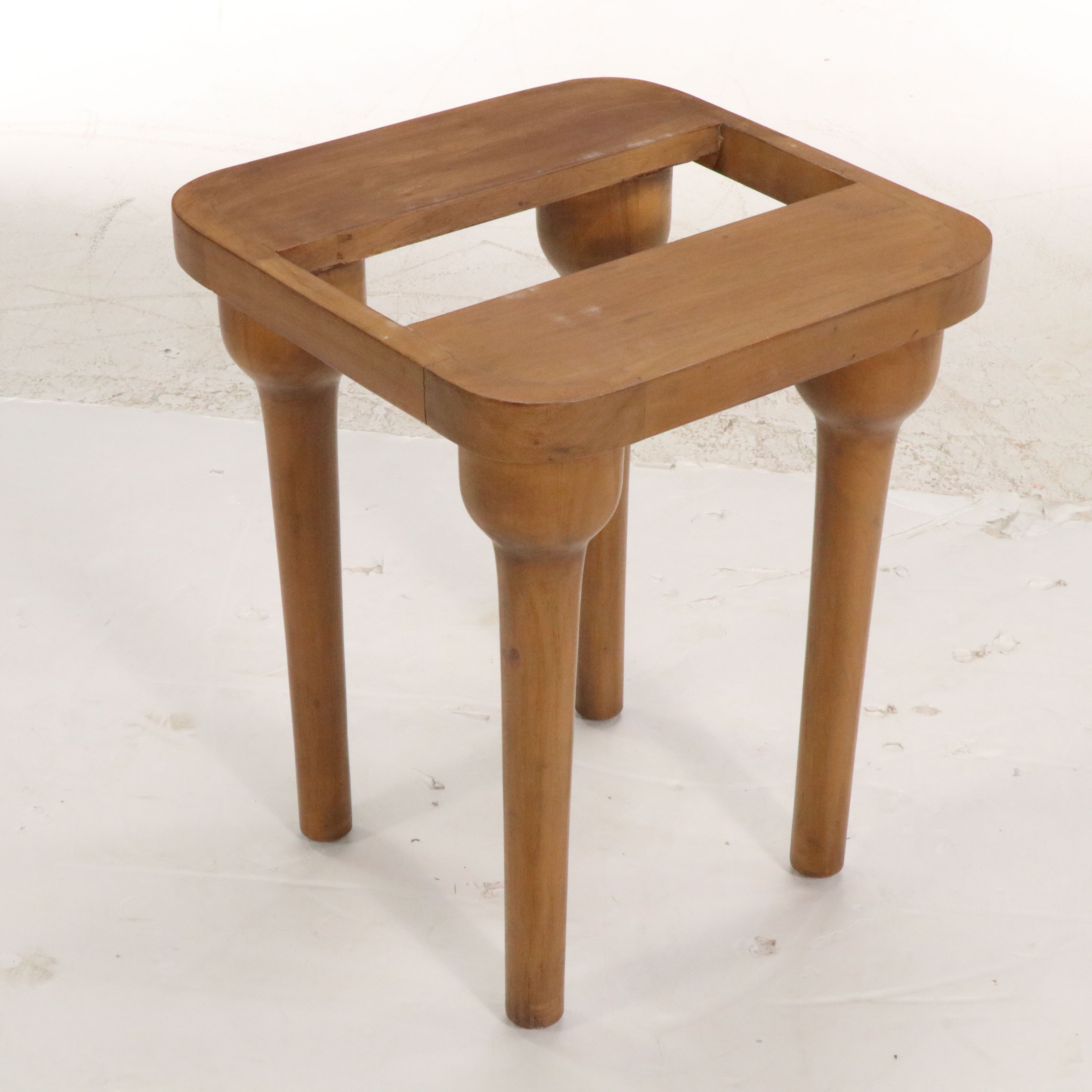 Fruitwood Accent Table with Marble Top