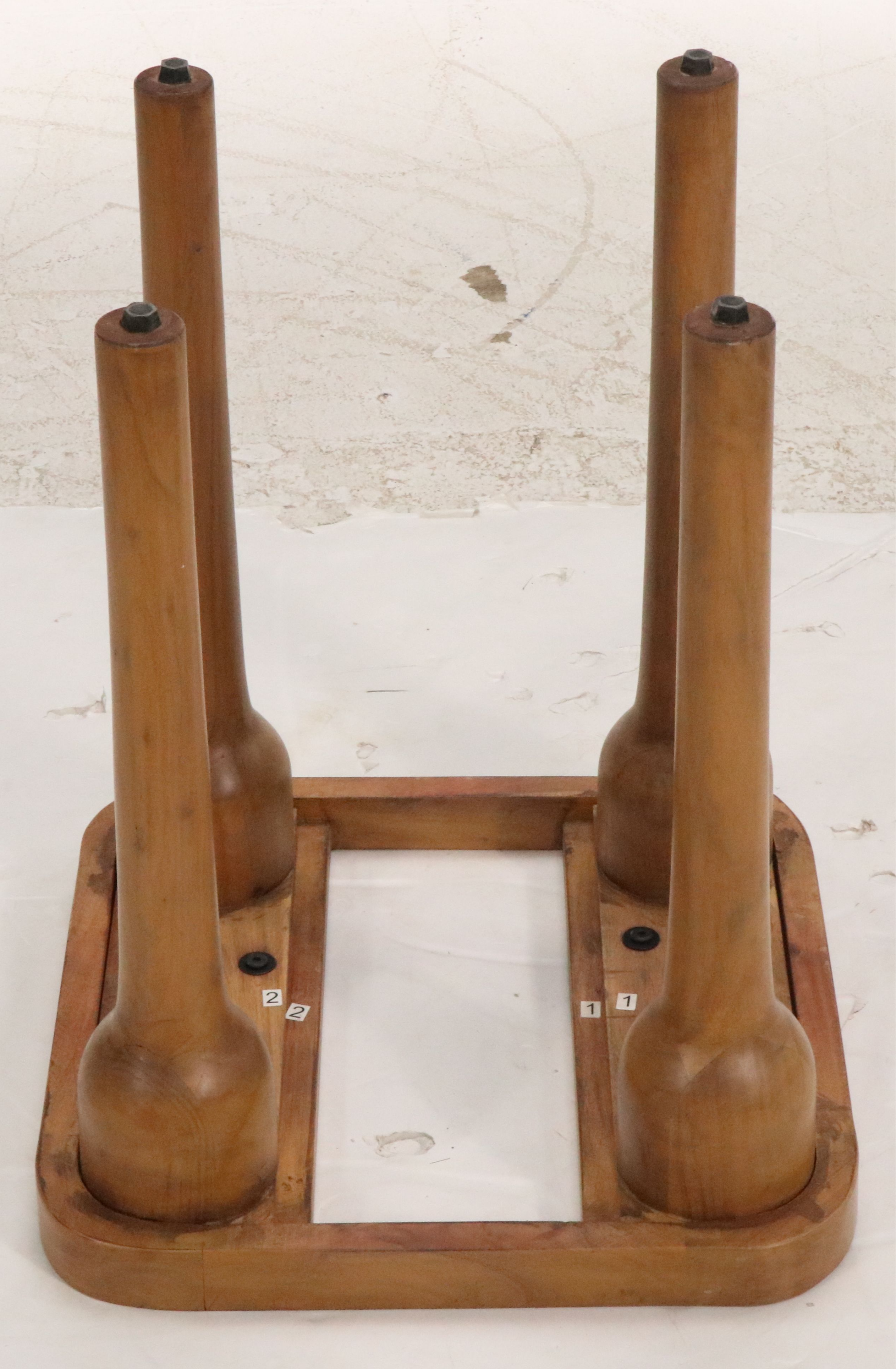 Fruitwood Accent Table with Marble Top