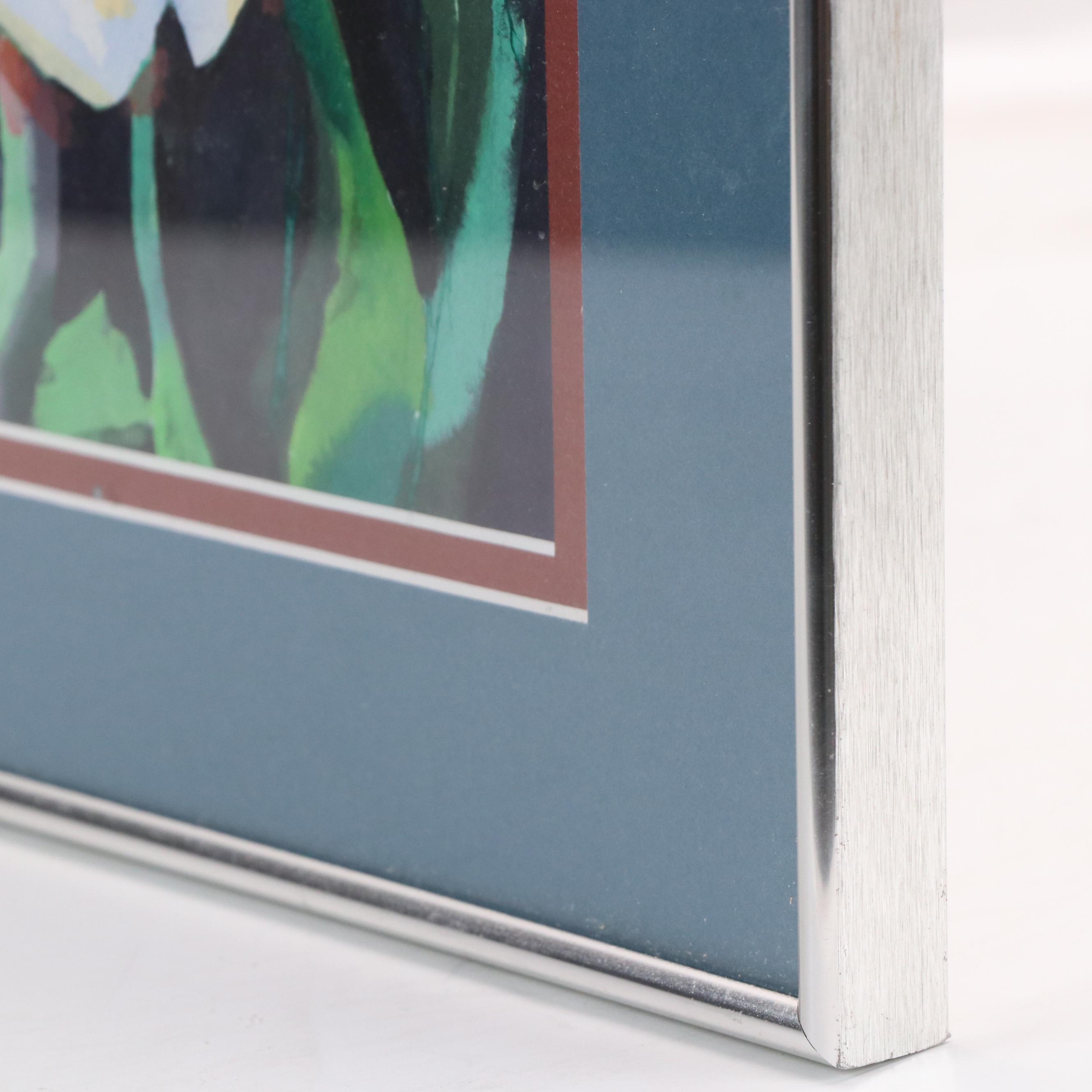 Rosemary Shirley Watercolor Painting of Floral Landscape "Flowers," 1992