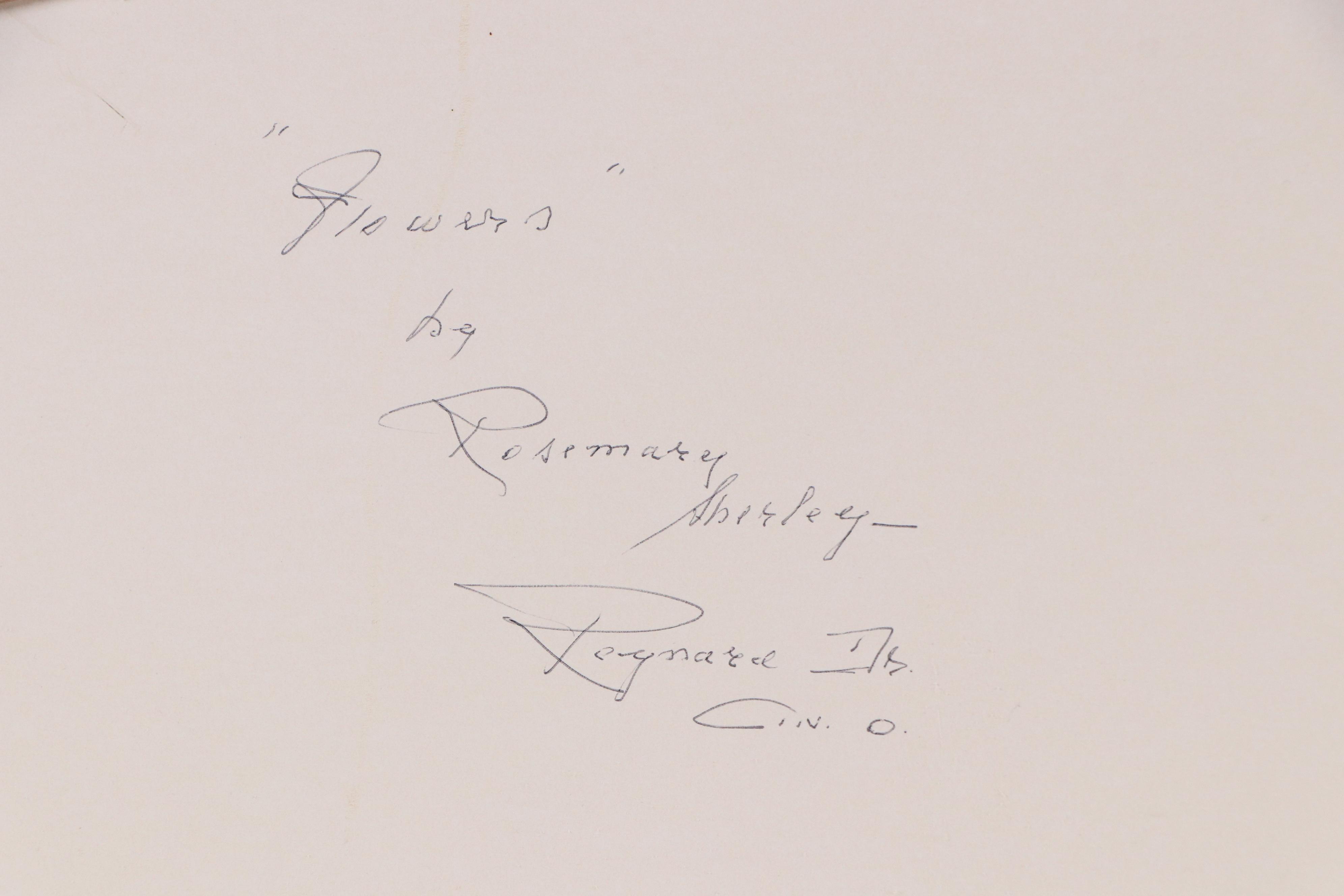 Rosemary Shirley Watercolor Painting of Floral Landscape "Flowers," 1992