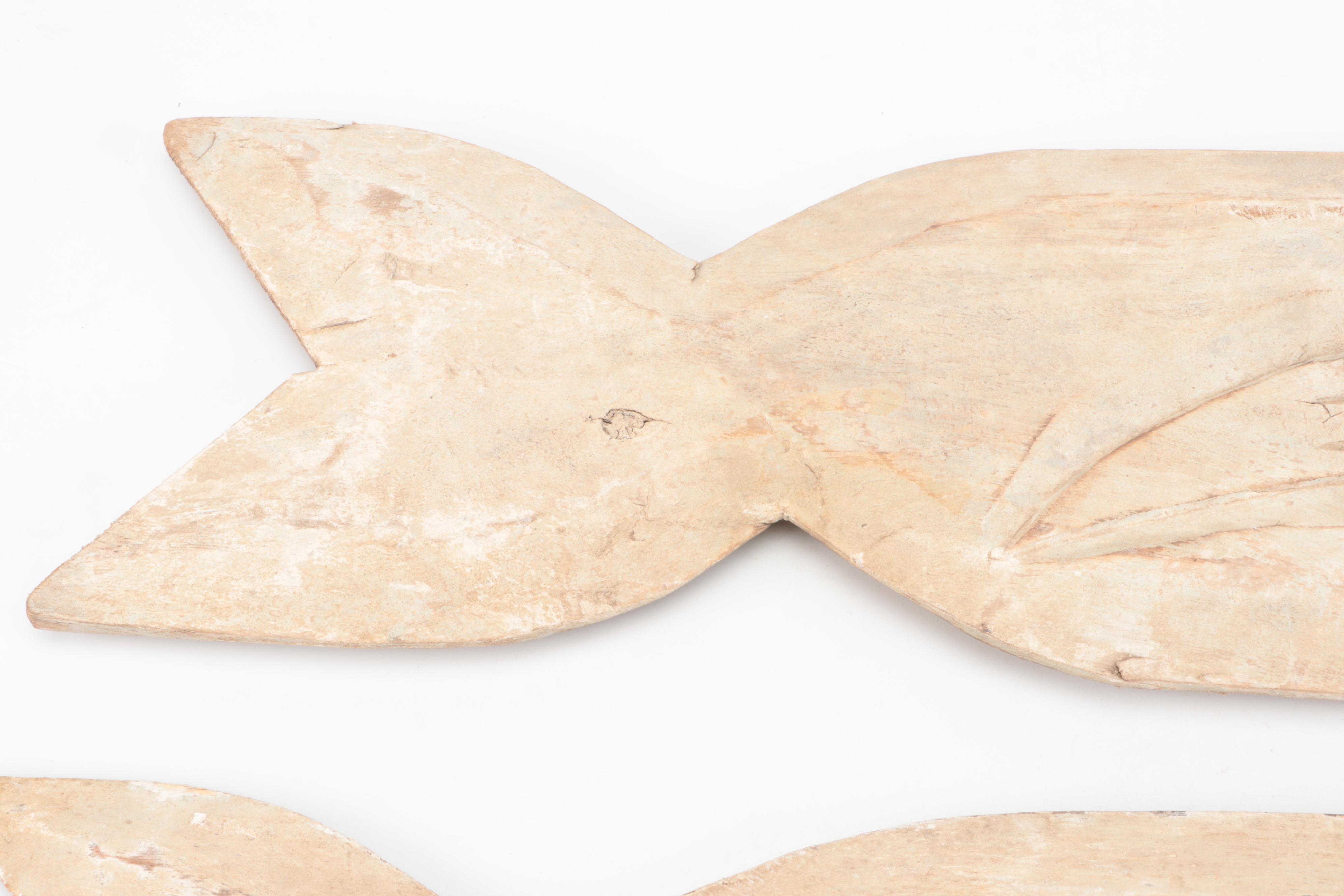 Pair of Indonesian Hand-Carved and Painted Wood Fish