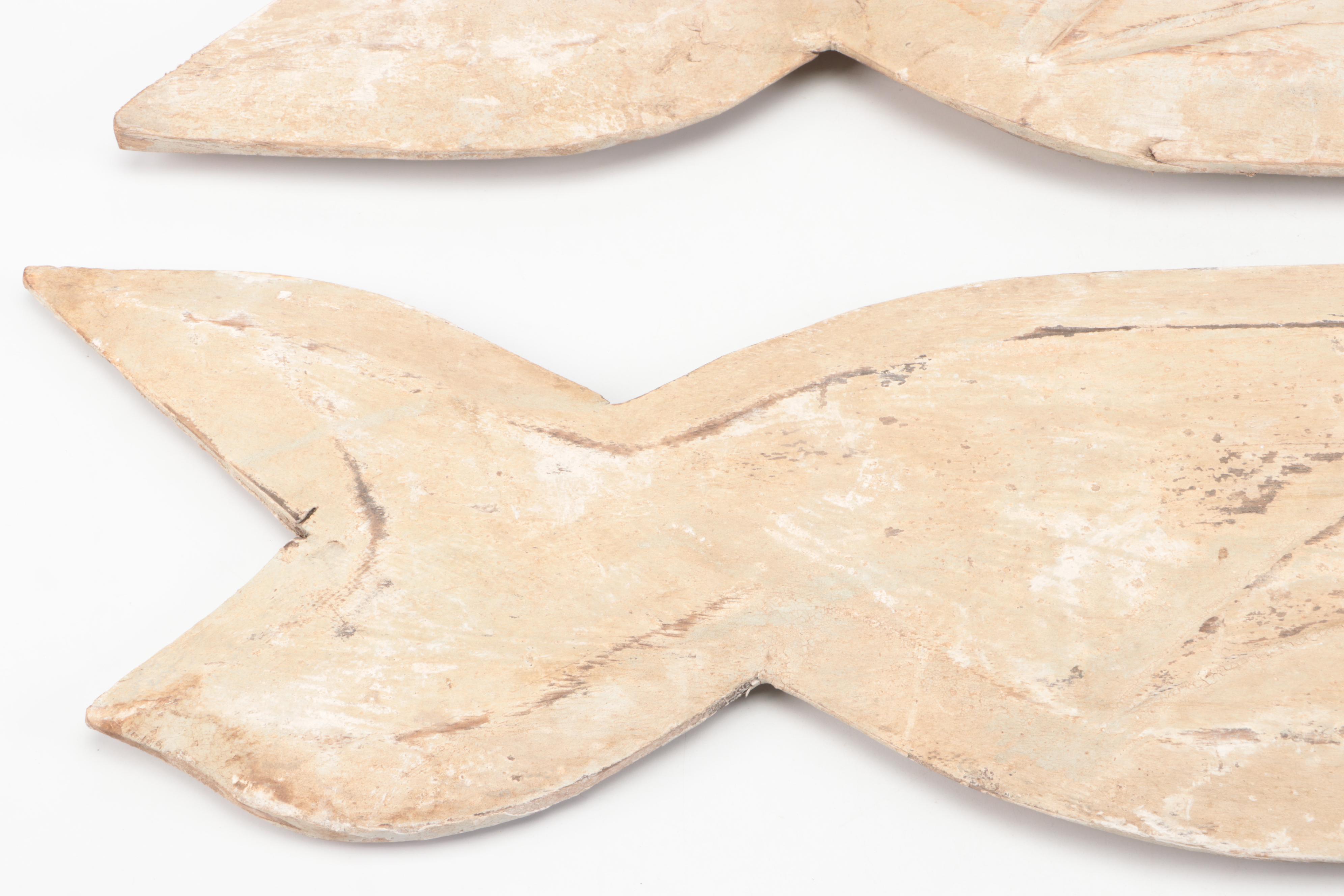 Pair of Indonesian Hand-Carved and Painted Wood Fish