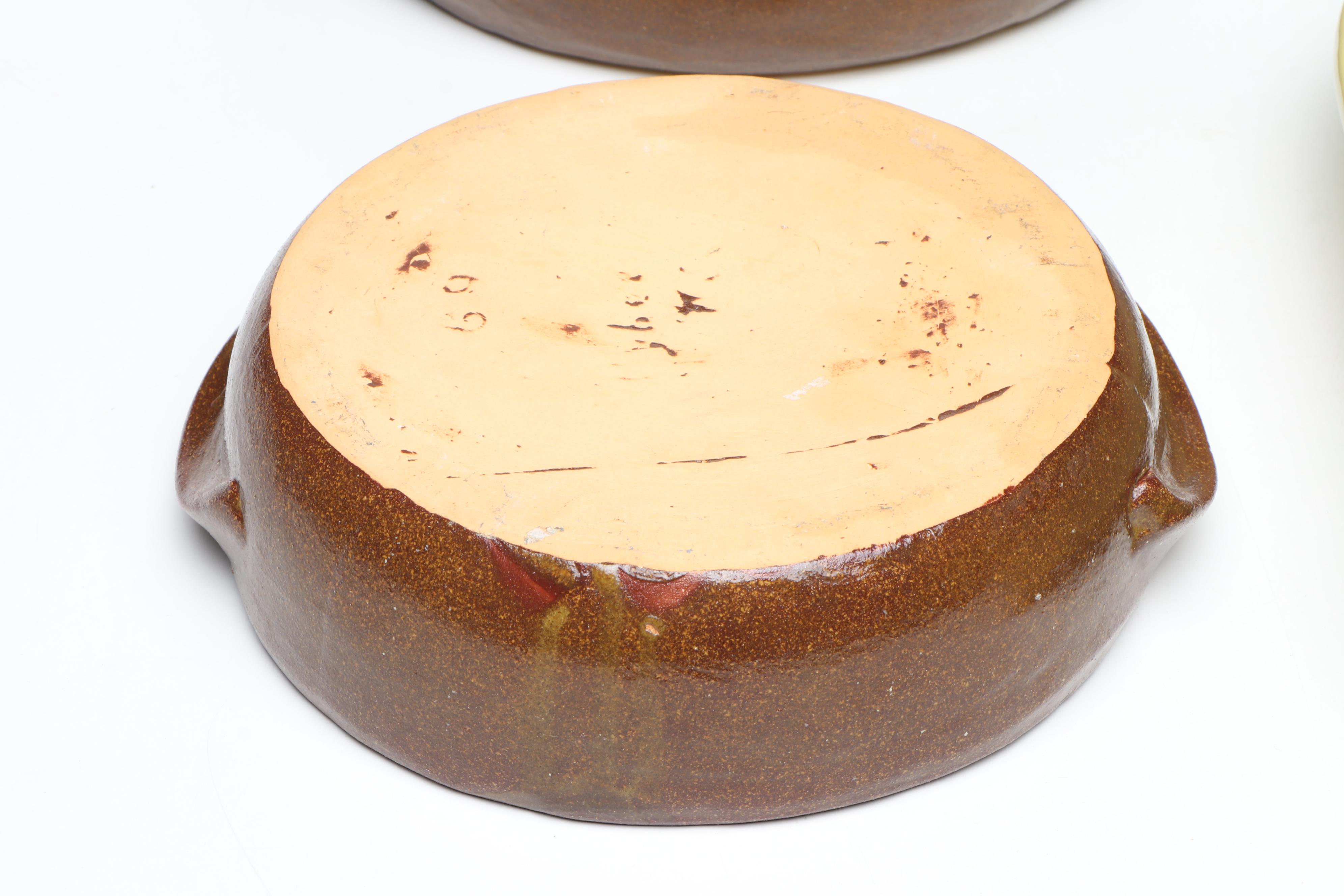 Virgel Webb for Bybee Pottery Casserole with Other Ceramic Bakeware and Spoon