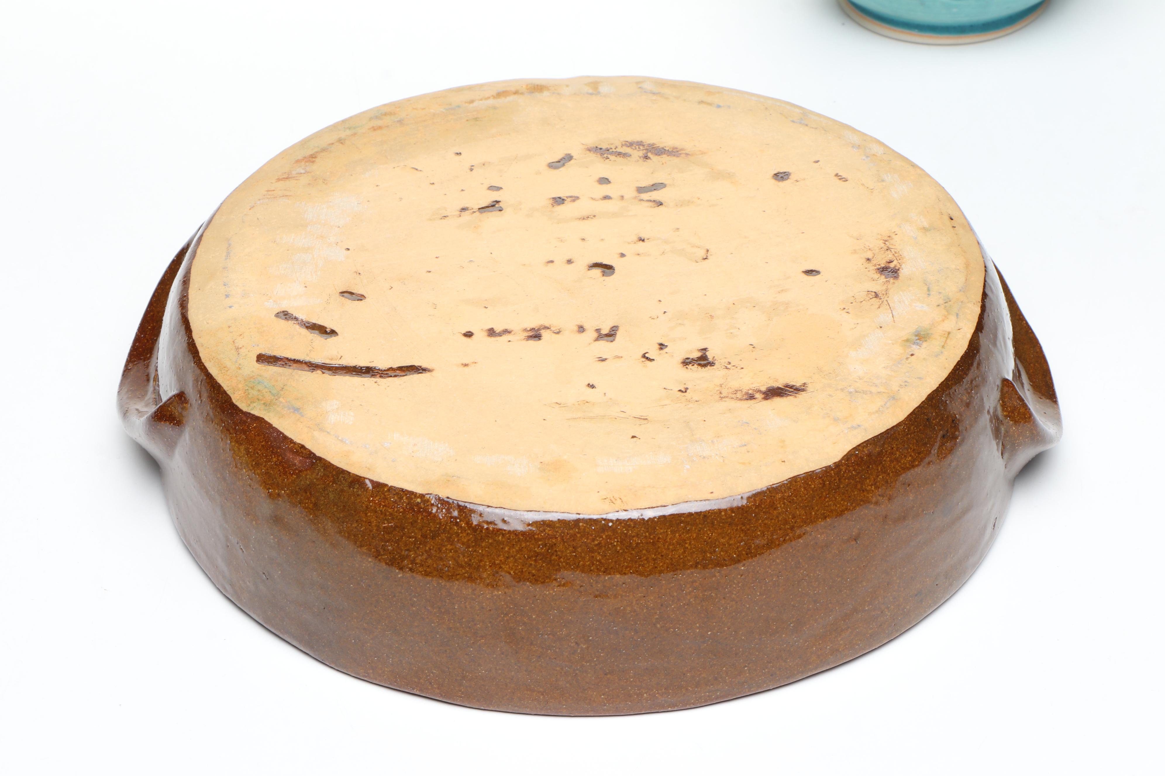 Virgel Webb for Bybee Pottery Casserole with Other Ceramic Bakeware and Spoon