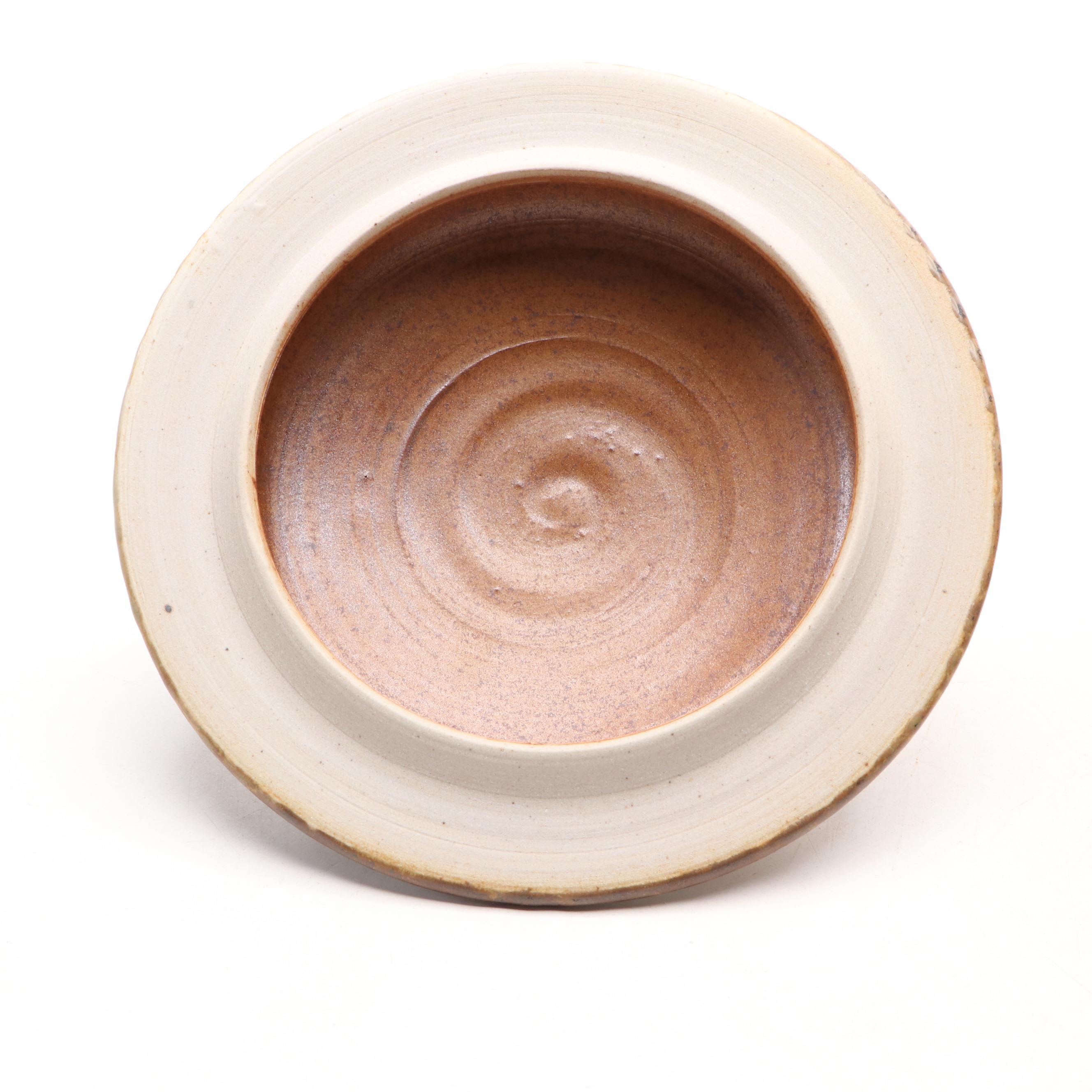 Art Pottery Basket Vase and Lidded Jar