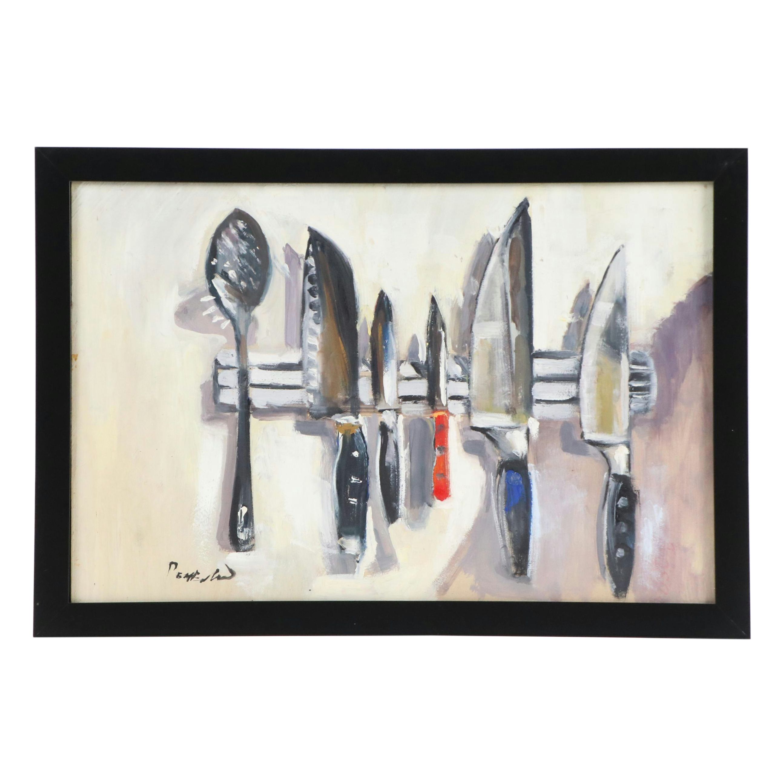 Natalia Demenko Still Life Oil Painting of Kitchenware, 21st Century
