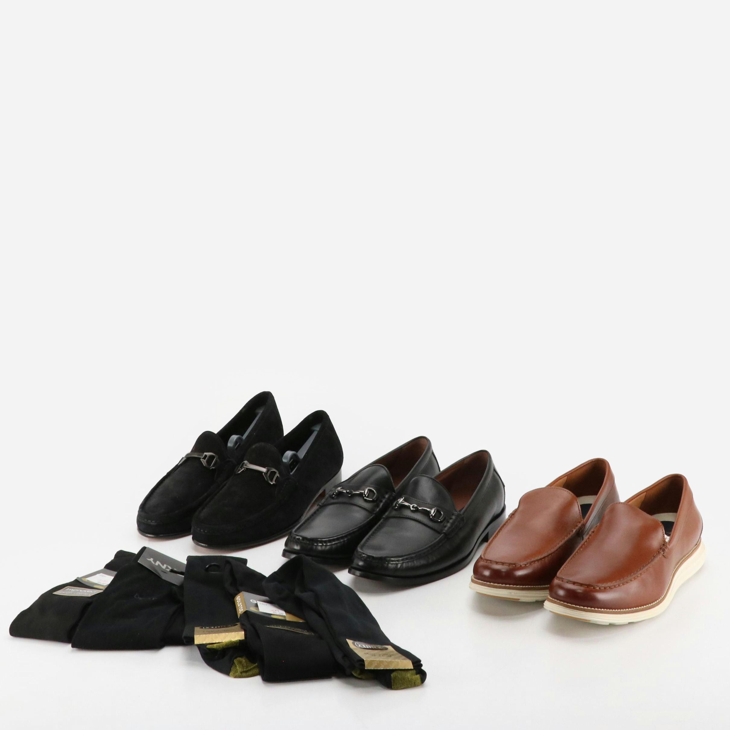 Men's Allen Edmunds Vinci Moccasins and Cole Haan Loafers in Leather, With Boxes