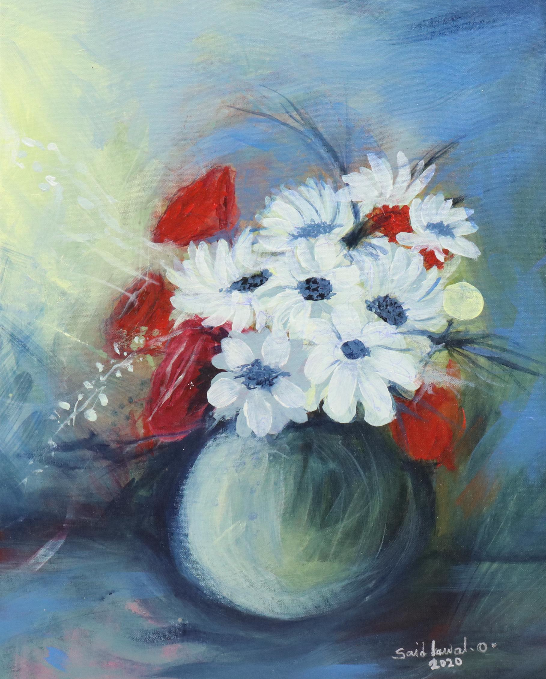 Said Oladejo-lawal Floral Still Life Acrylic Painting, 2020