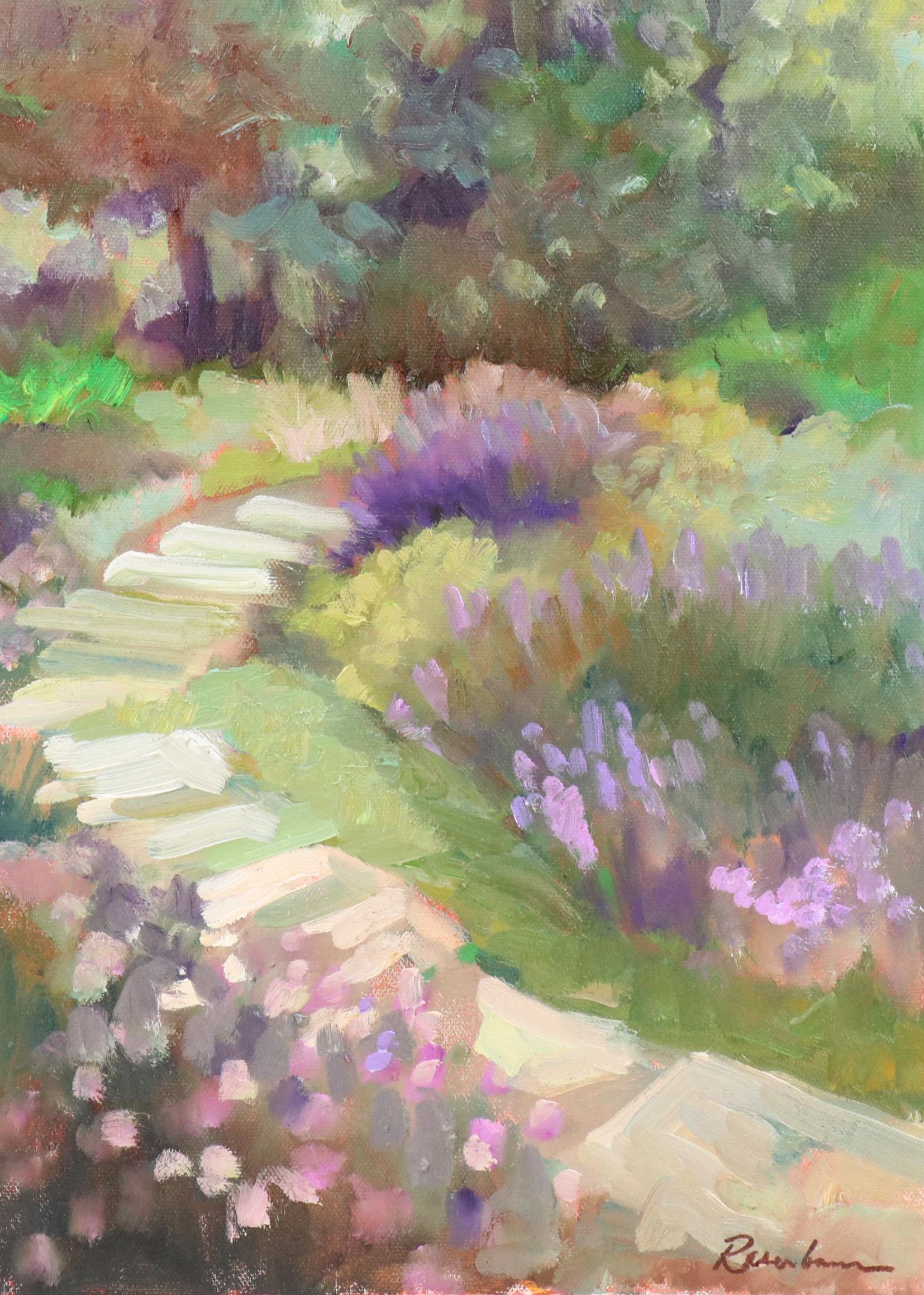 Sally Rosenbaum Garden Landscape Oil Painting, 21st Century