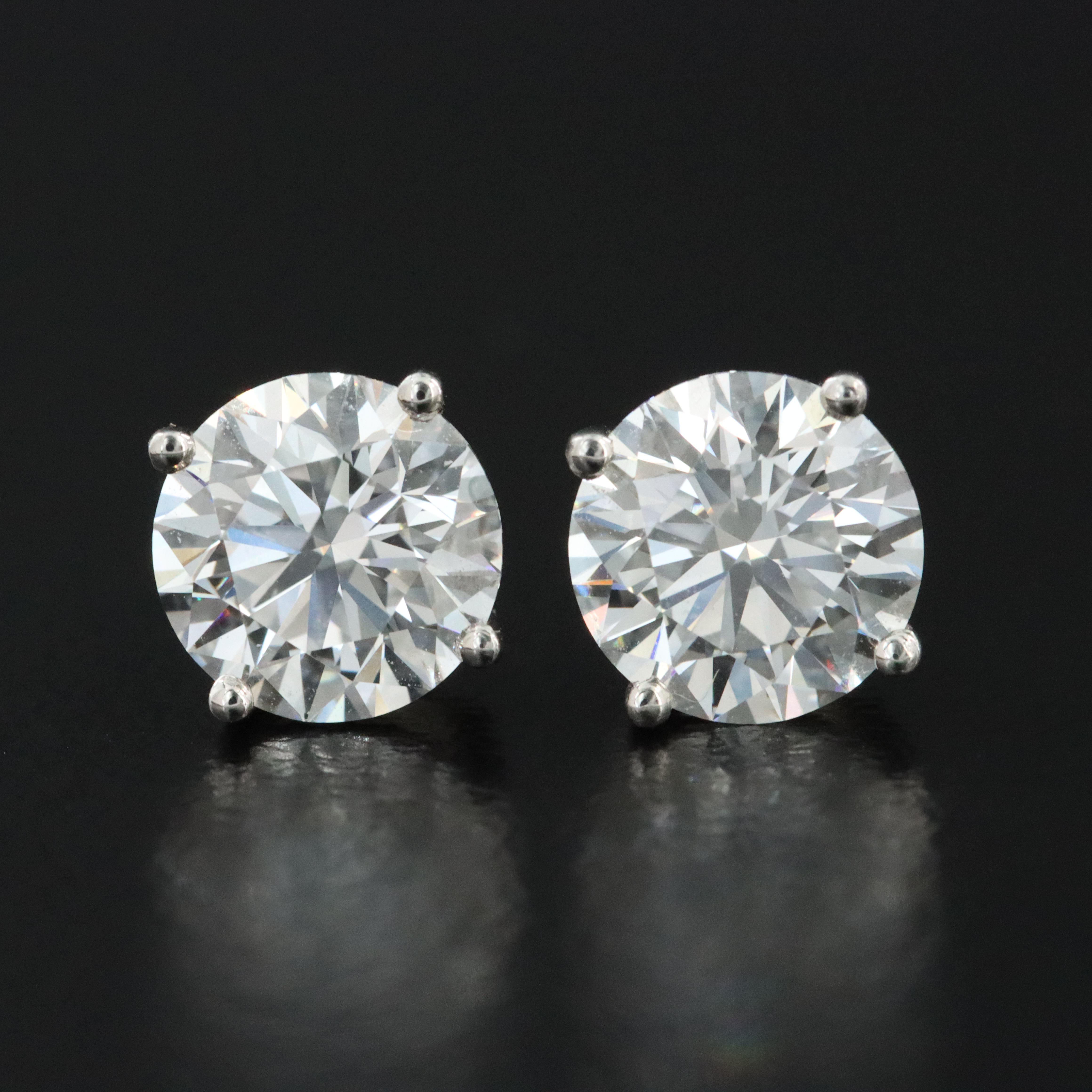 Platinum 2.14 CTW Lab Grown Diamond Stud Earrings with IGI Reports