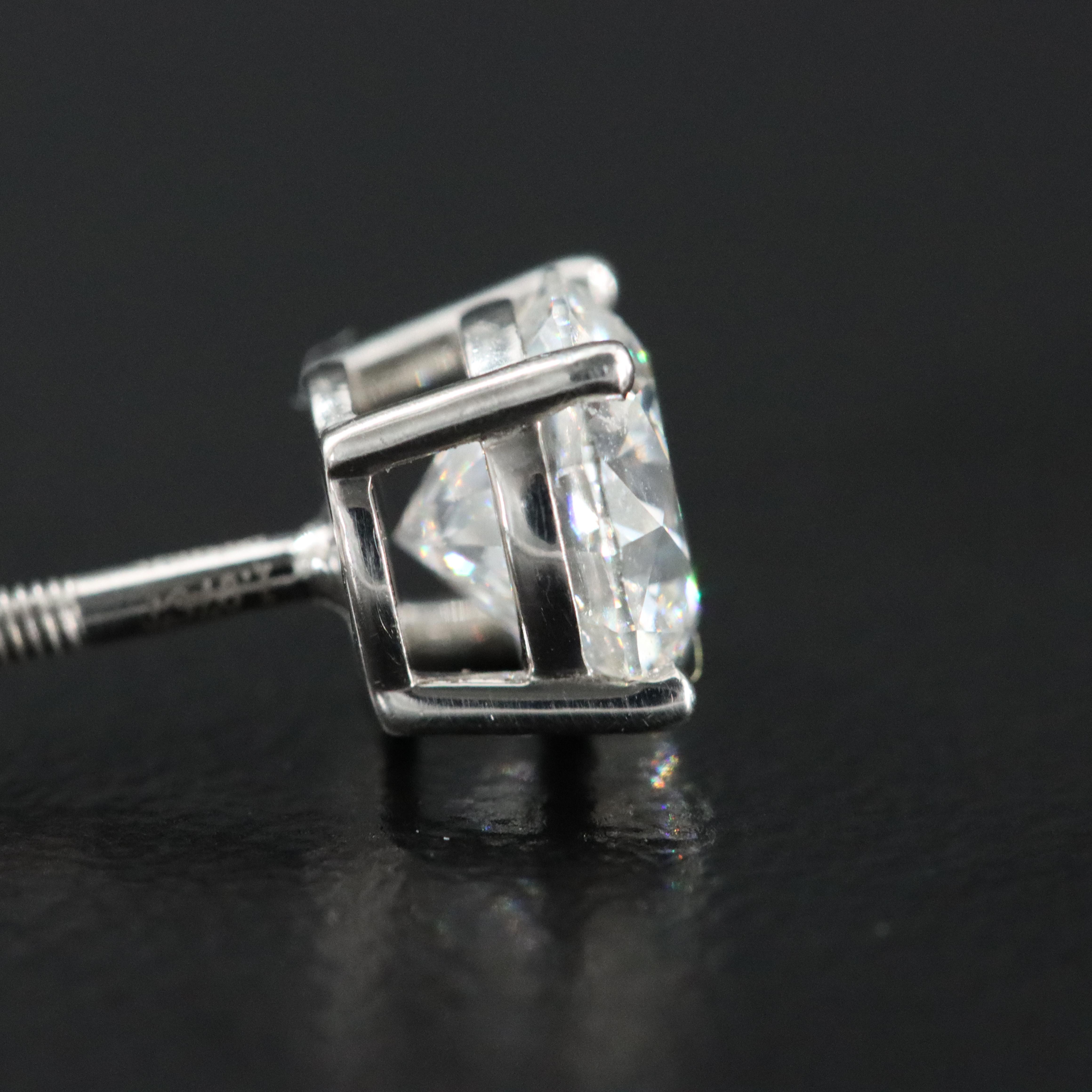 Platinum 2.14 CTW Lab Grown Diamond Stud Earrings with IGI Reports