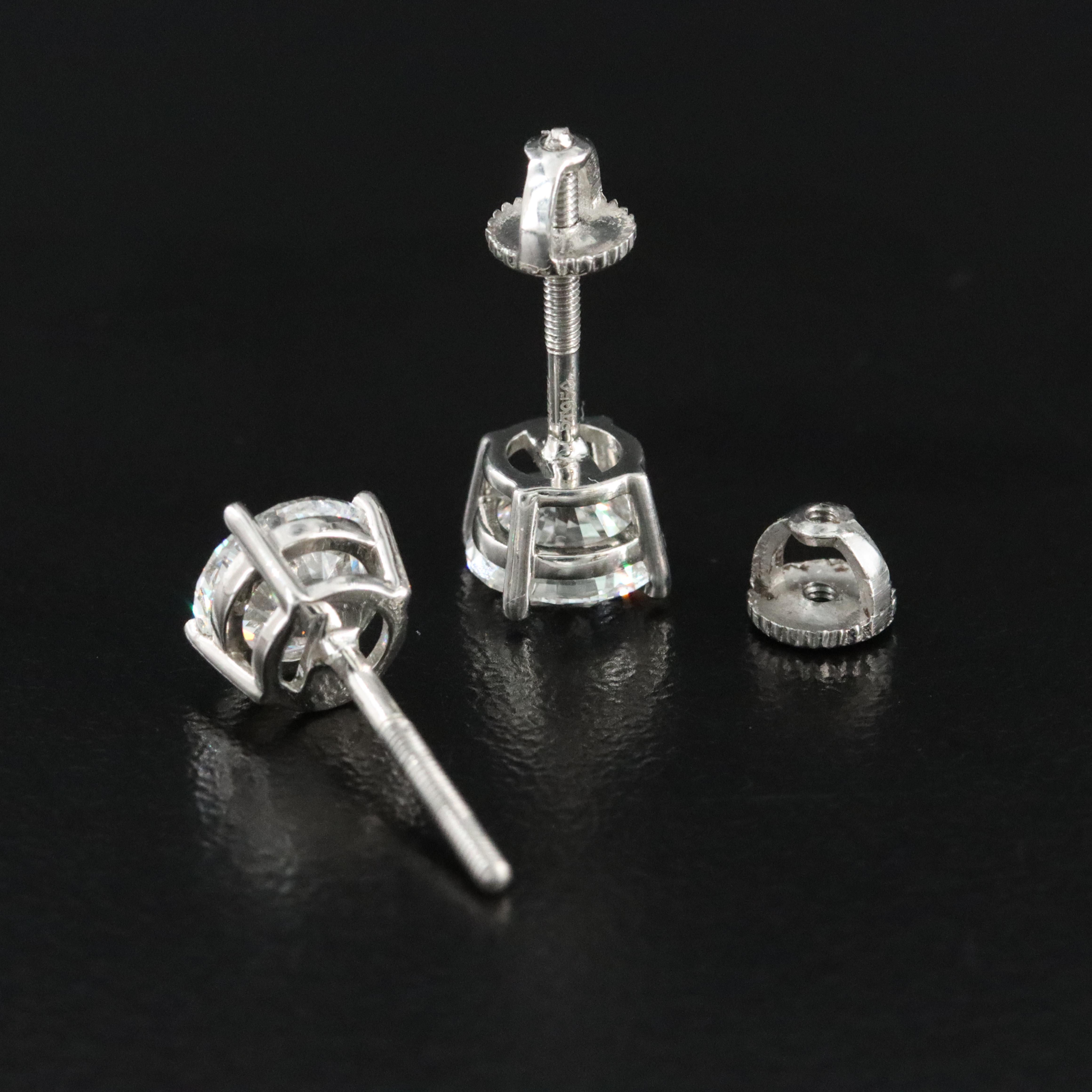 Platinum 2.14 CTW Lab Grown Diamond Stud Earrings with IGI Reports