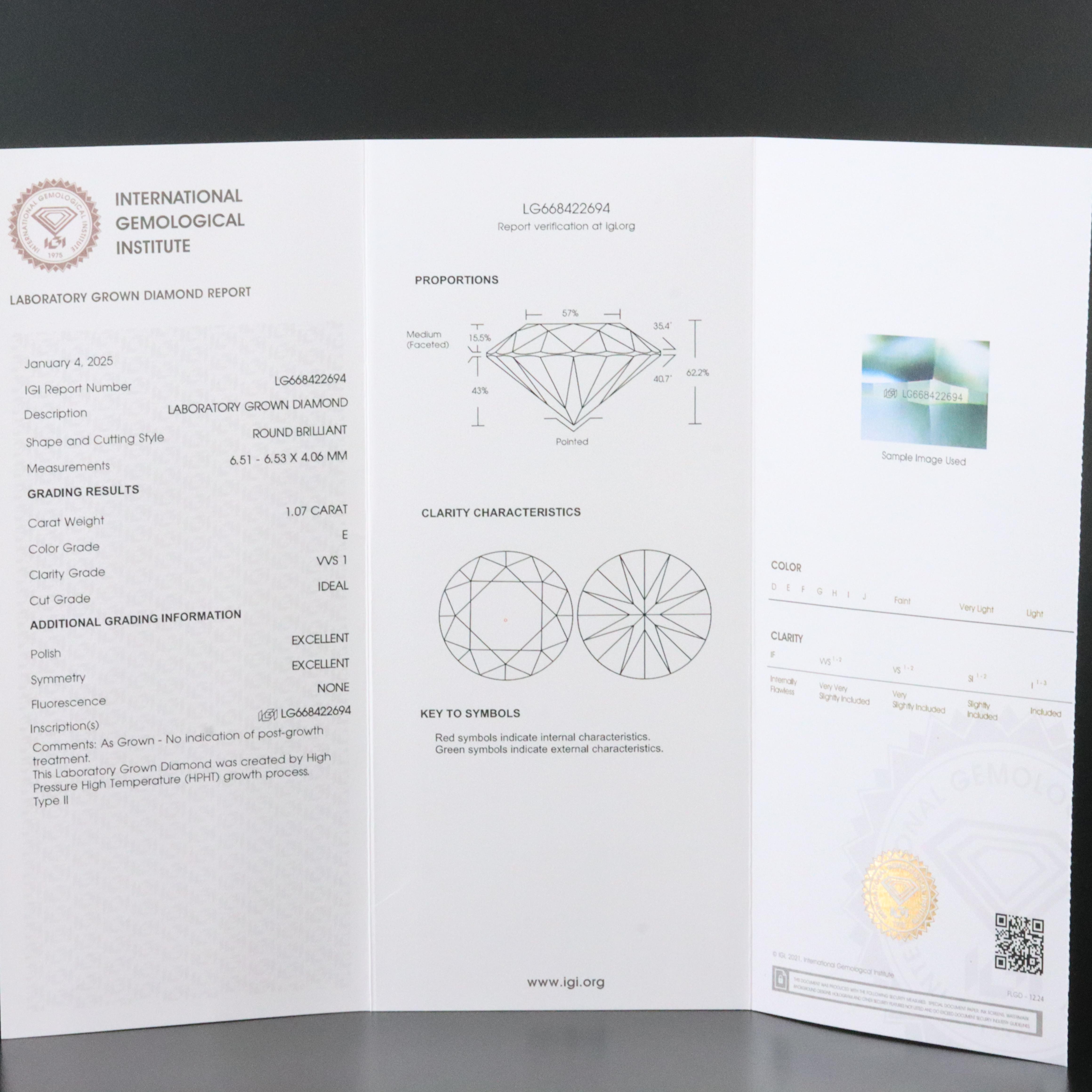 Platinum 2.14 CTW Lab Grown Diamond Stud Earrings with IGI Reports