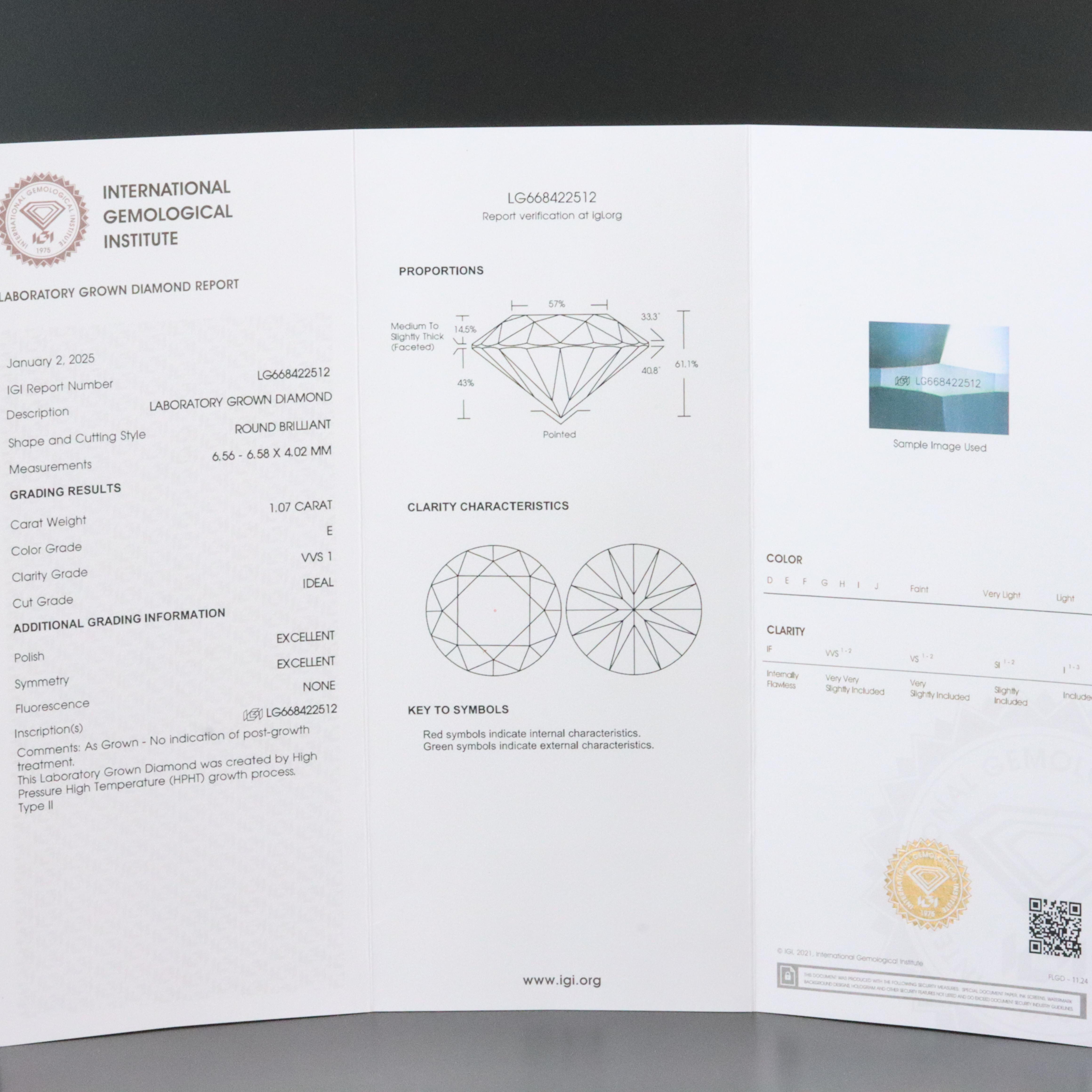 Platinum 2.14 CTW Lab Grown Diamond Stud Earrings with IGI Reports