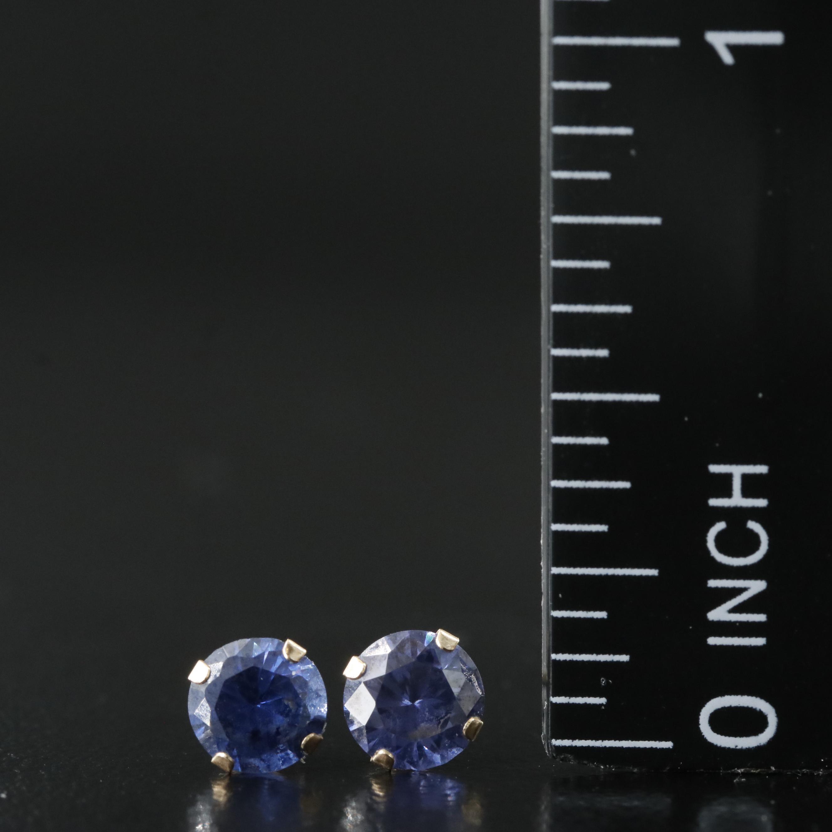 14K CZ Solitaire Earrings