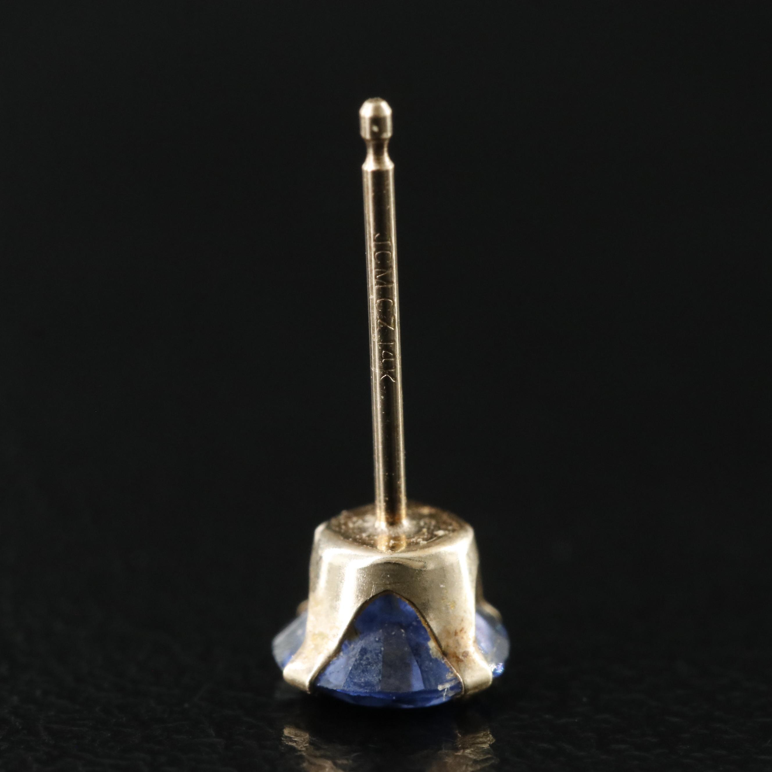 14K CZ Solitaire Earrings