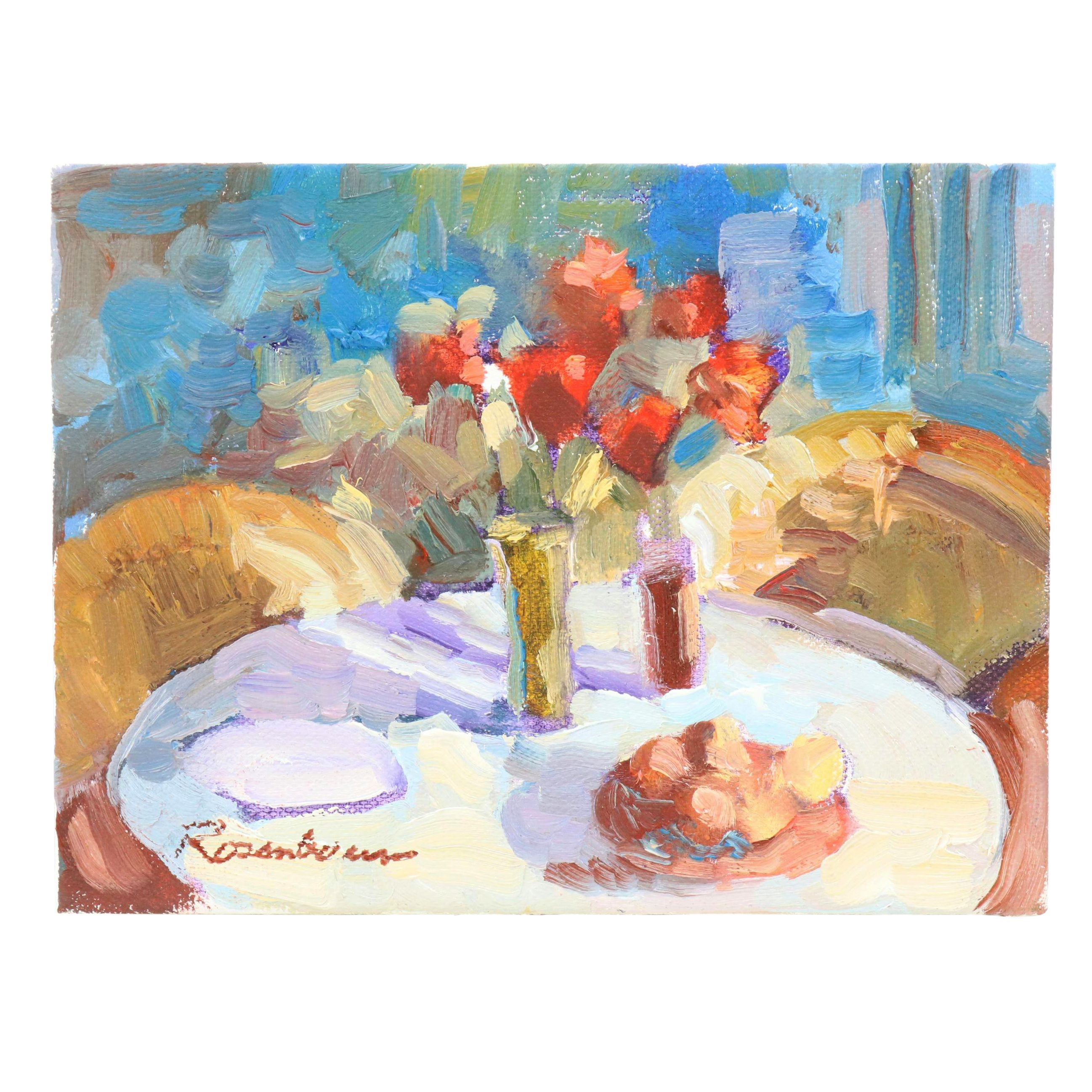 Sally Rosenbaum Still Life Oil Painting, 21st Century