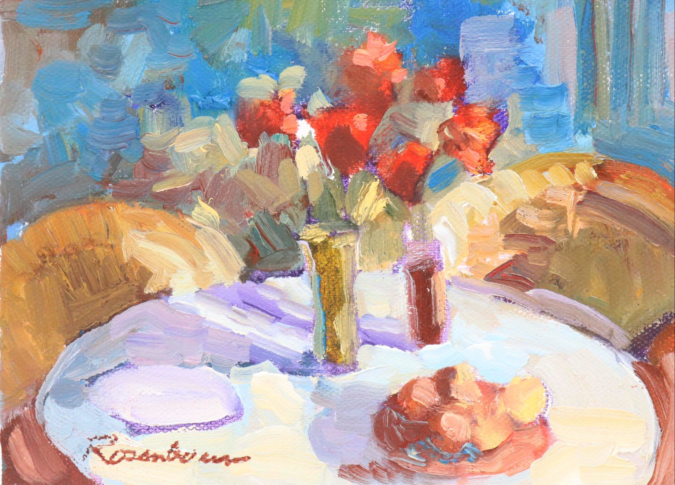 Sally Rosenbaum Still Life Oil Painting, 21st Century