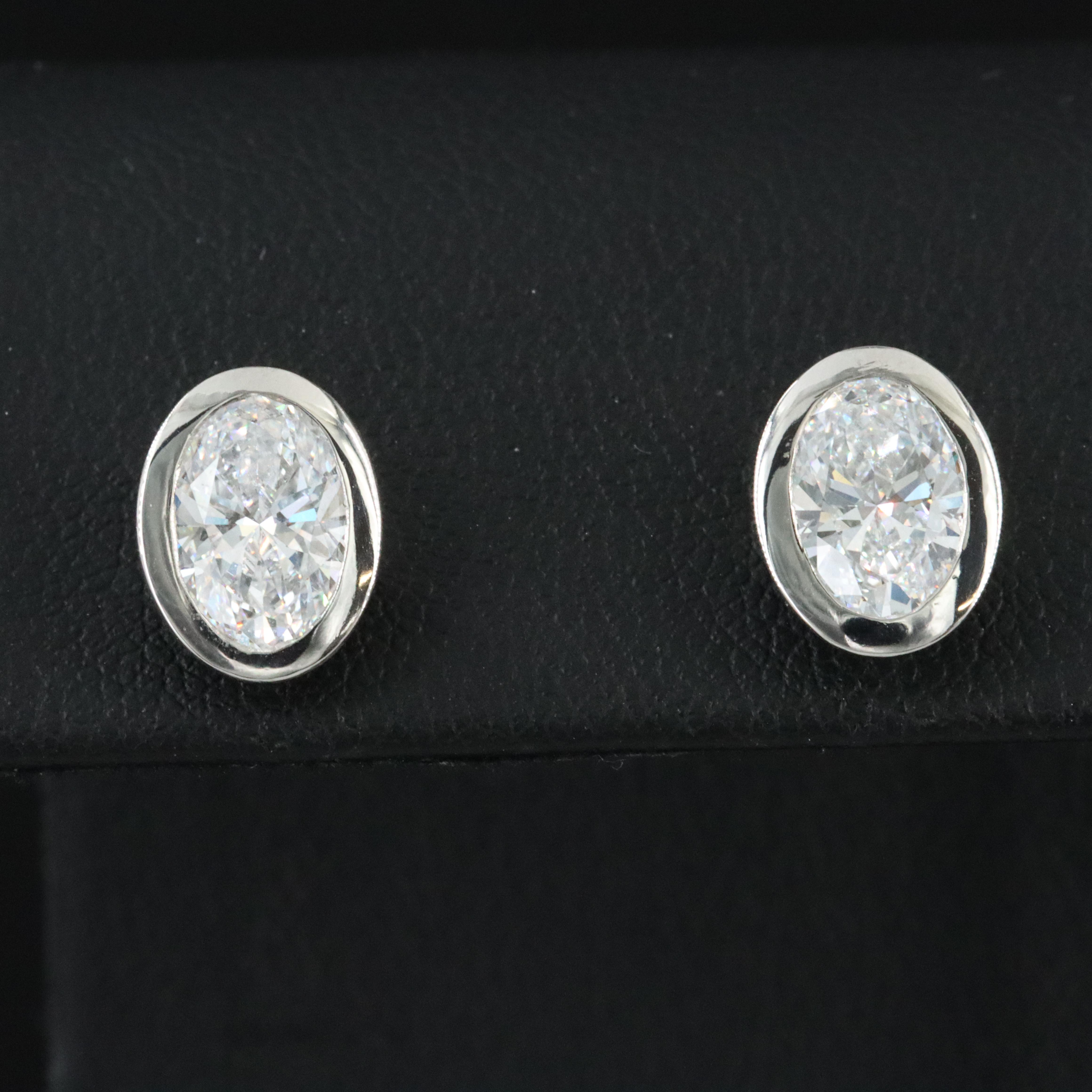 Platinum 2.38 CTW Lab Grown Diamond Solitaire Earrings with IGI Reports