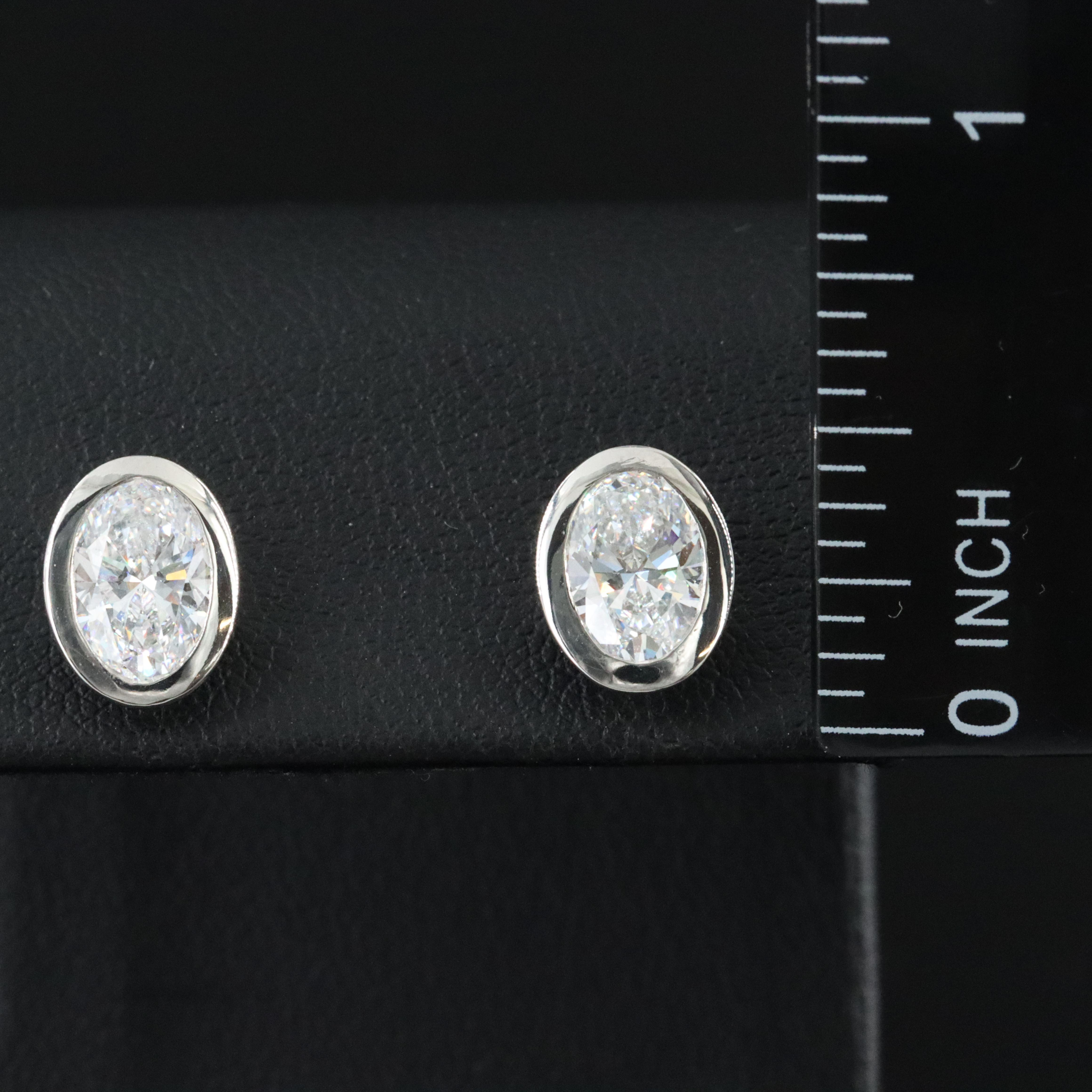 Platinum 2.38 CTW Lab Grown Diamond Solitaire Earrings with IGI Reports