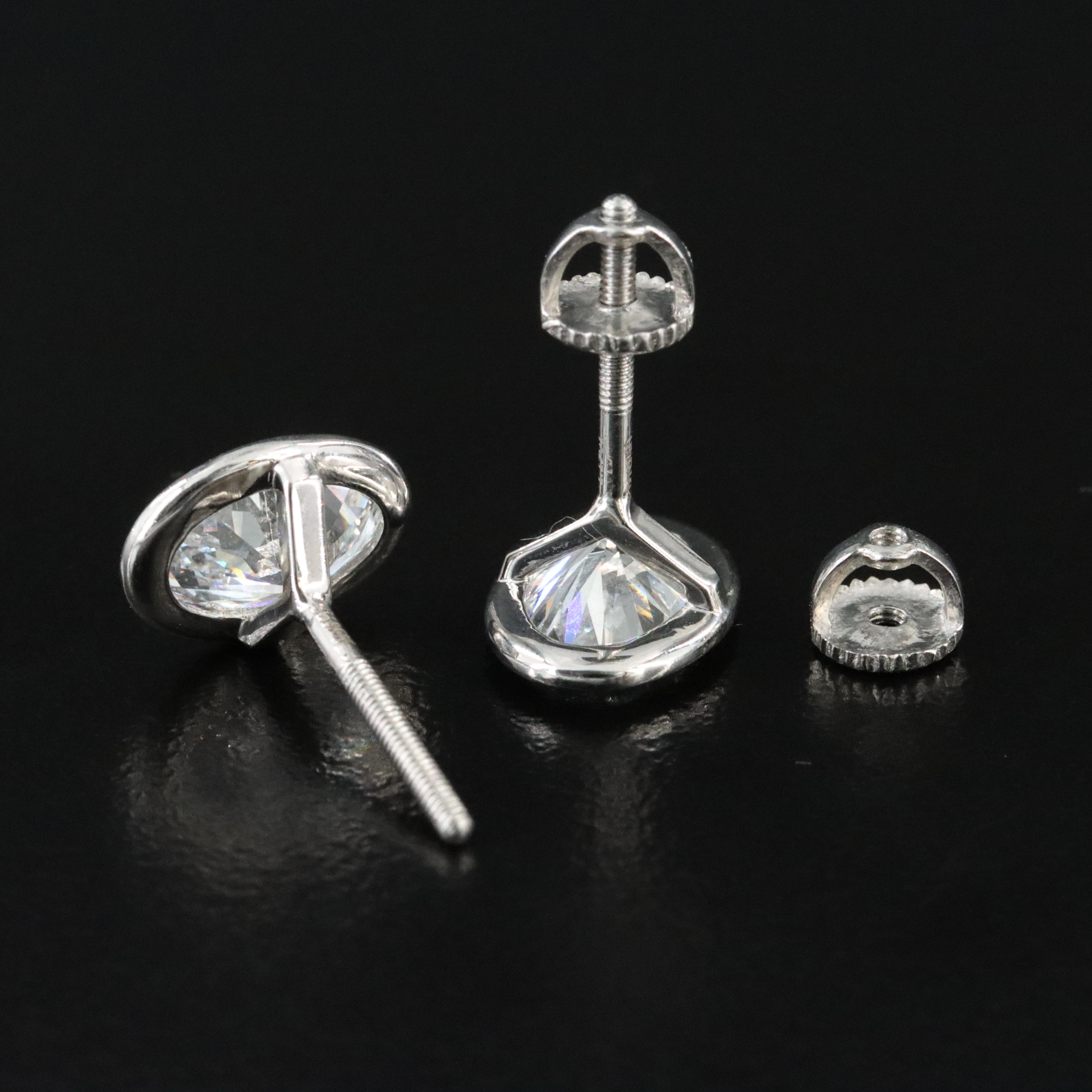 Platinum 2.38 CTW Lab Grown Diamond Solitaire Earrings with IGI Reports