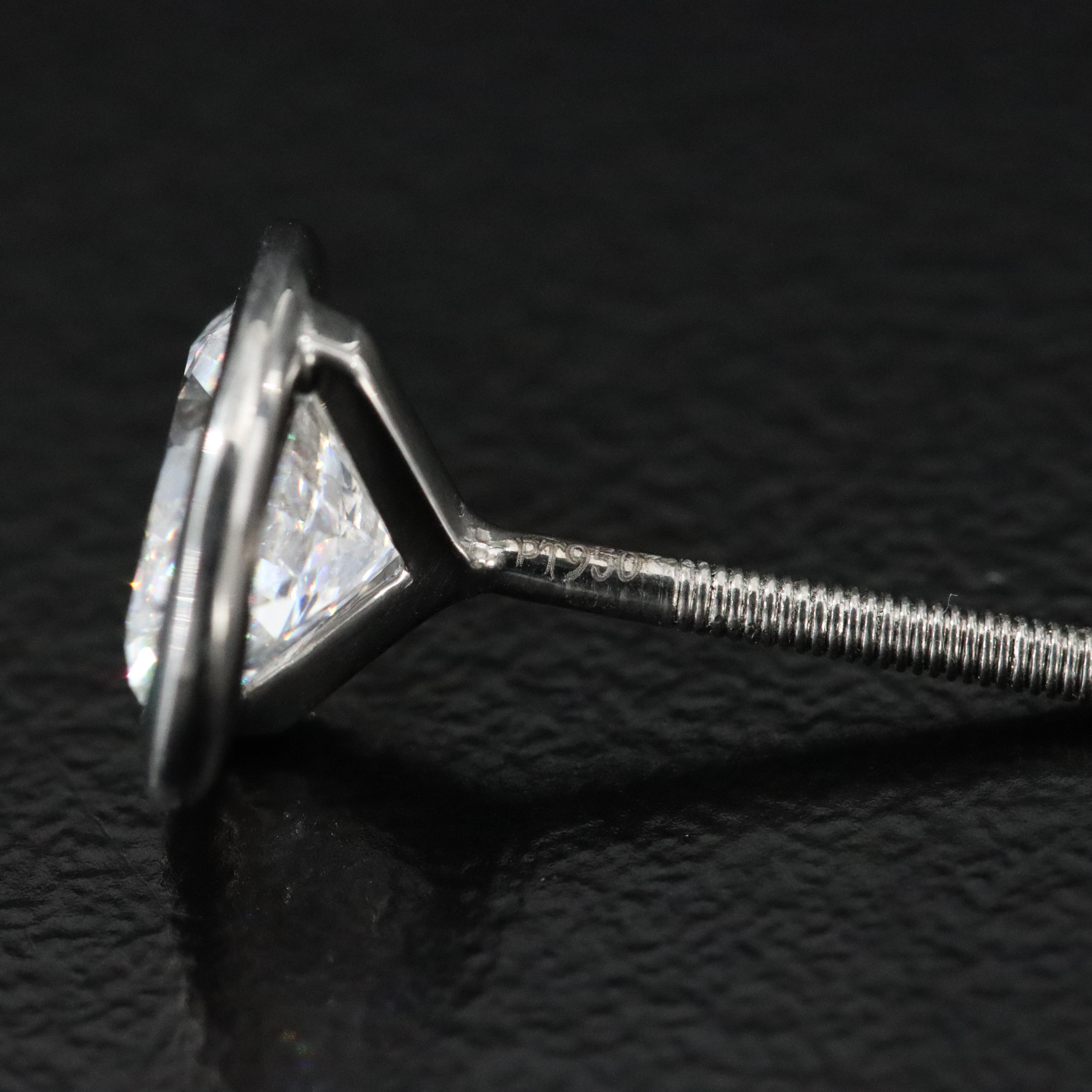 Platinum 2.38 CTW Lab Grown Diamond Solitaire Earrings with IGI Reports