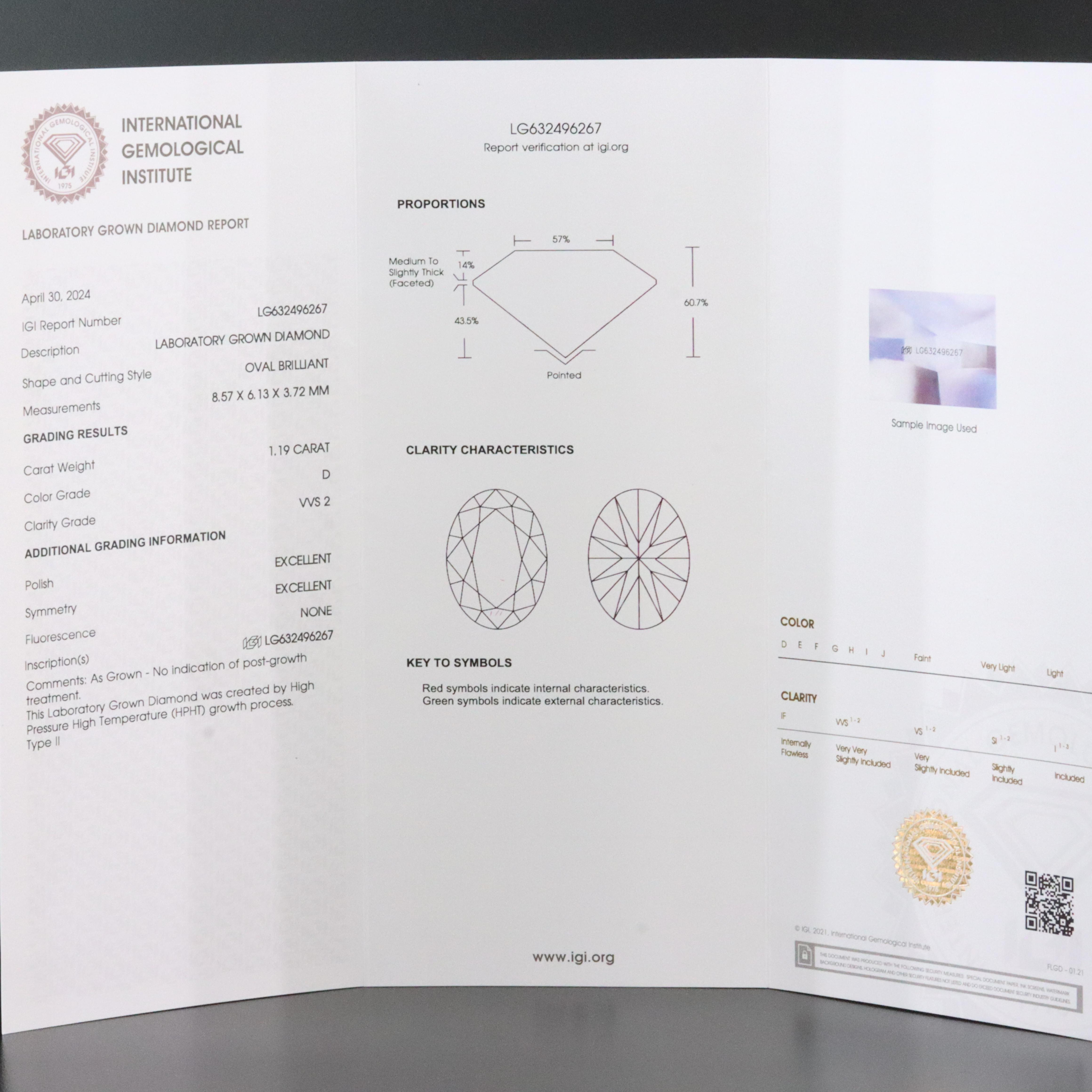 Platinum 2.38 CTW Lab Grown Diamond Solitaire Earrings with IGI Reports