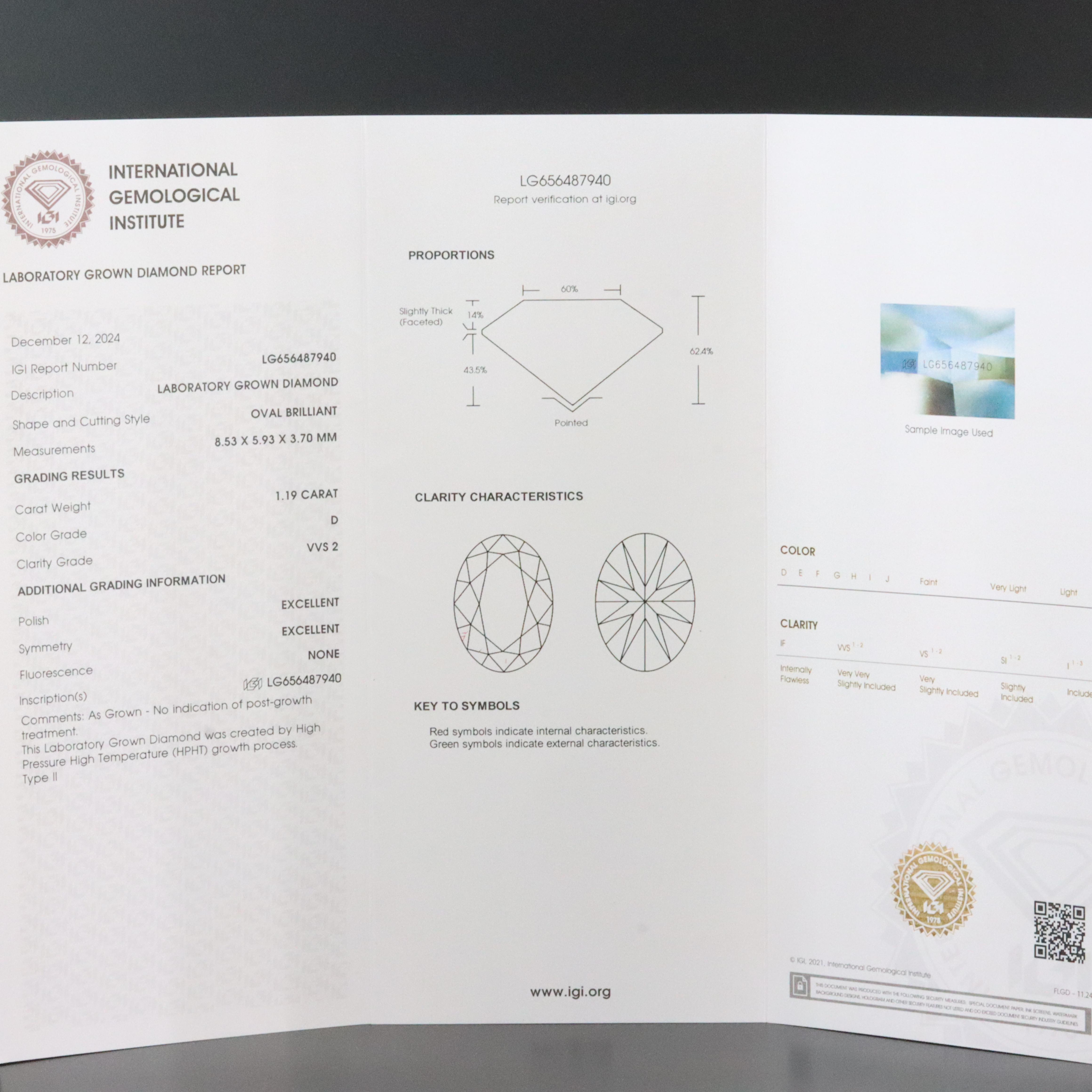 Platinum 2.38 CTW Lab Grown Diamond Solitaire Earrings with IGI Reports