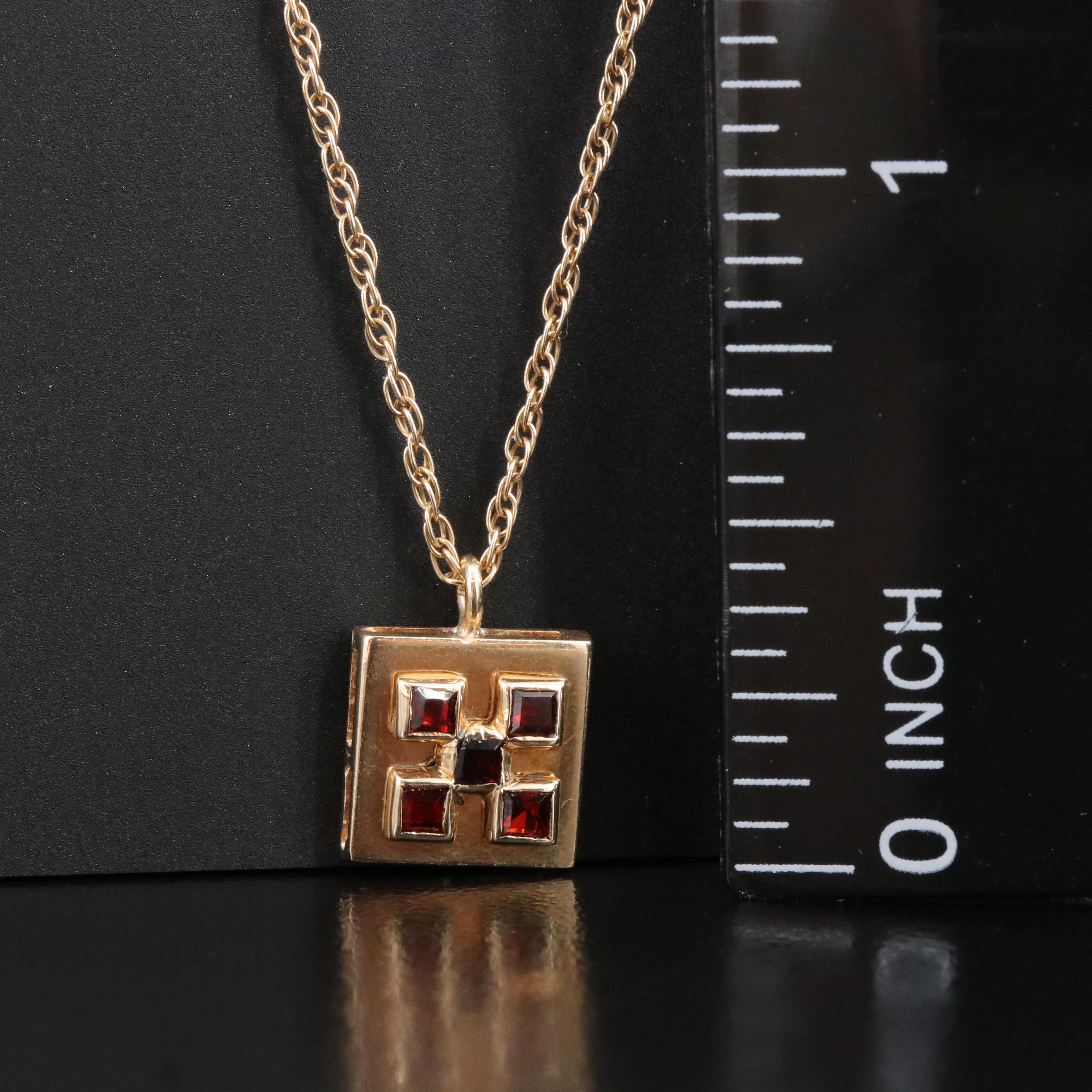 14K Garnet Pendant Necklace