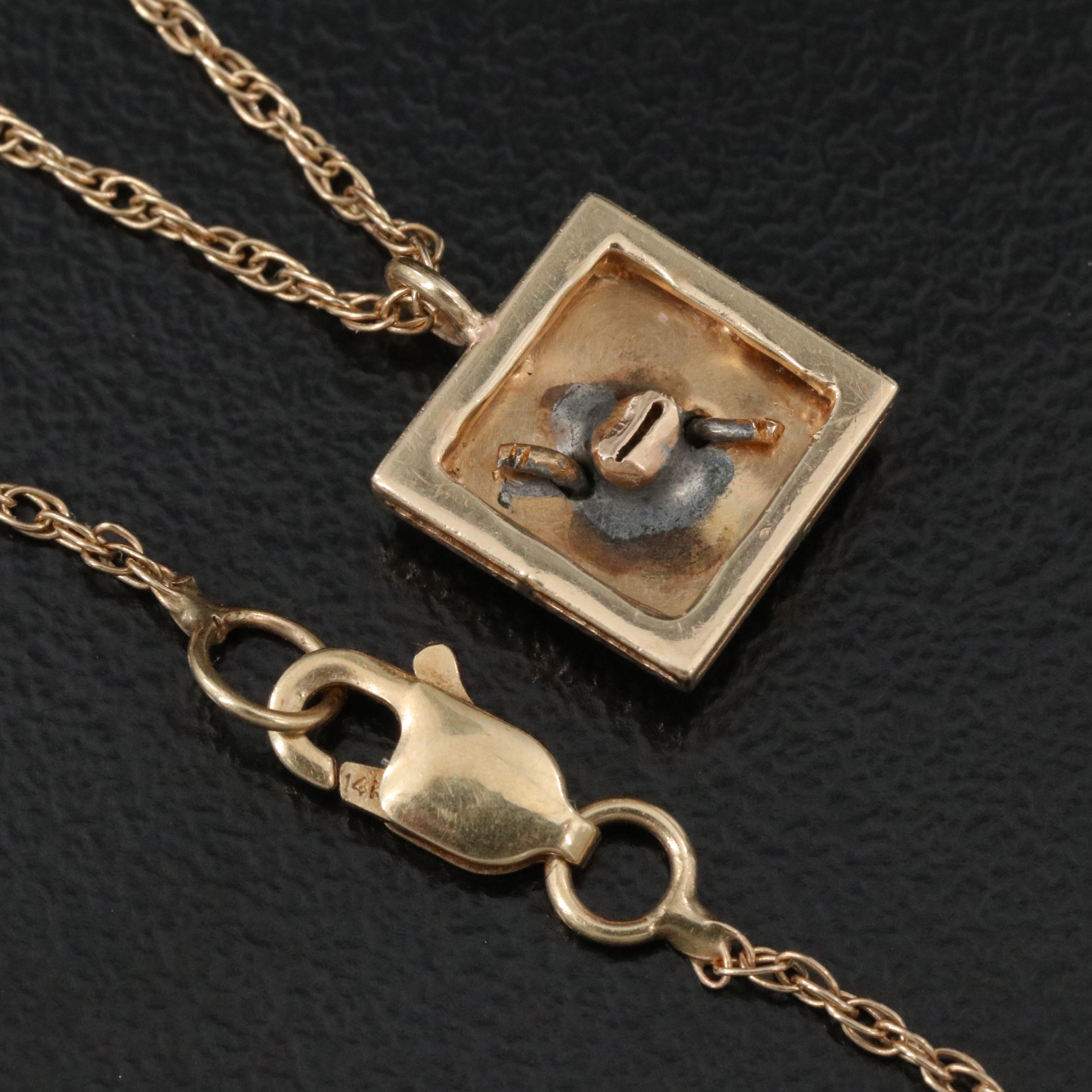 14K Garnet Pendant Necklace