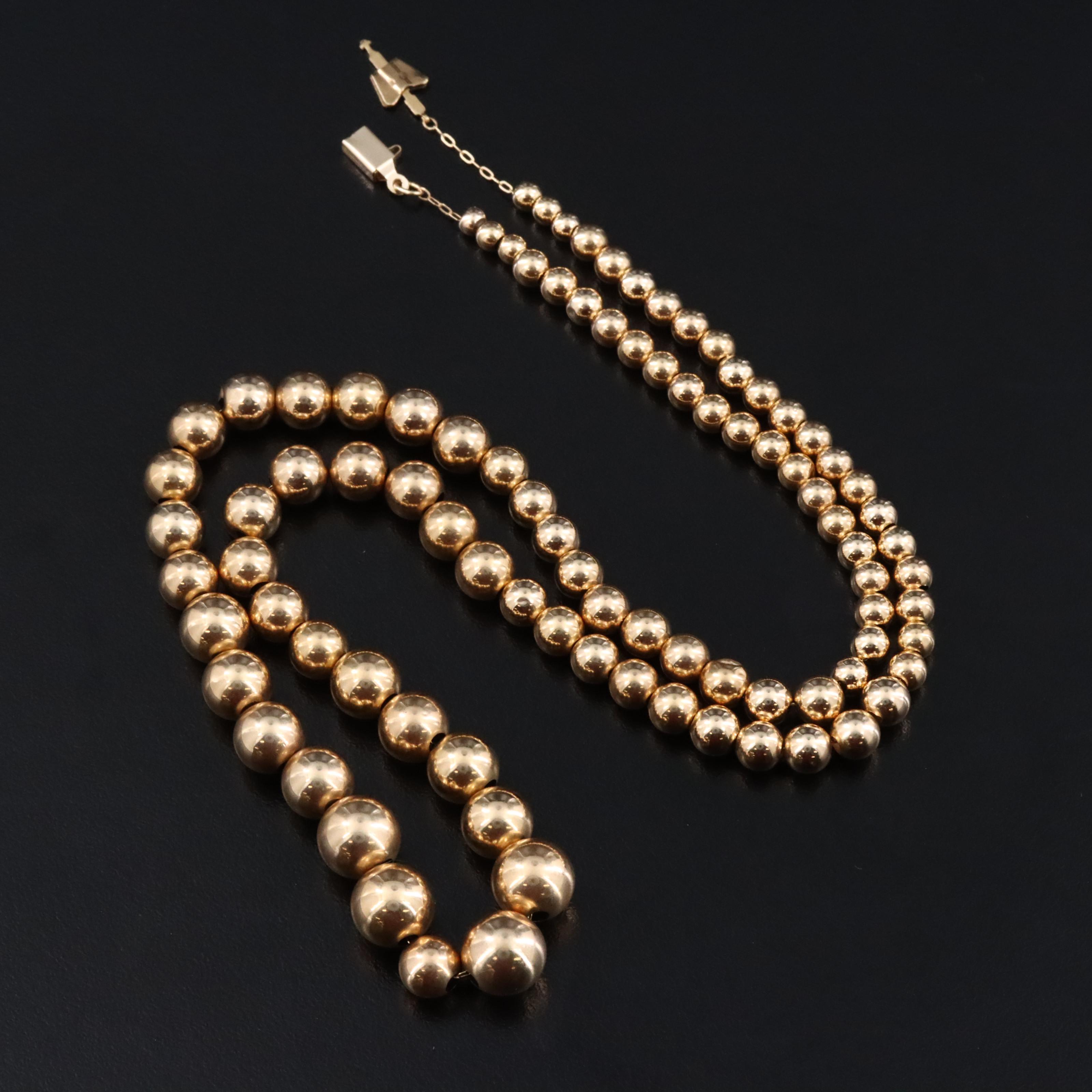 14K Graduated "Add a Bead" Necklace