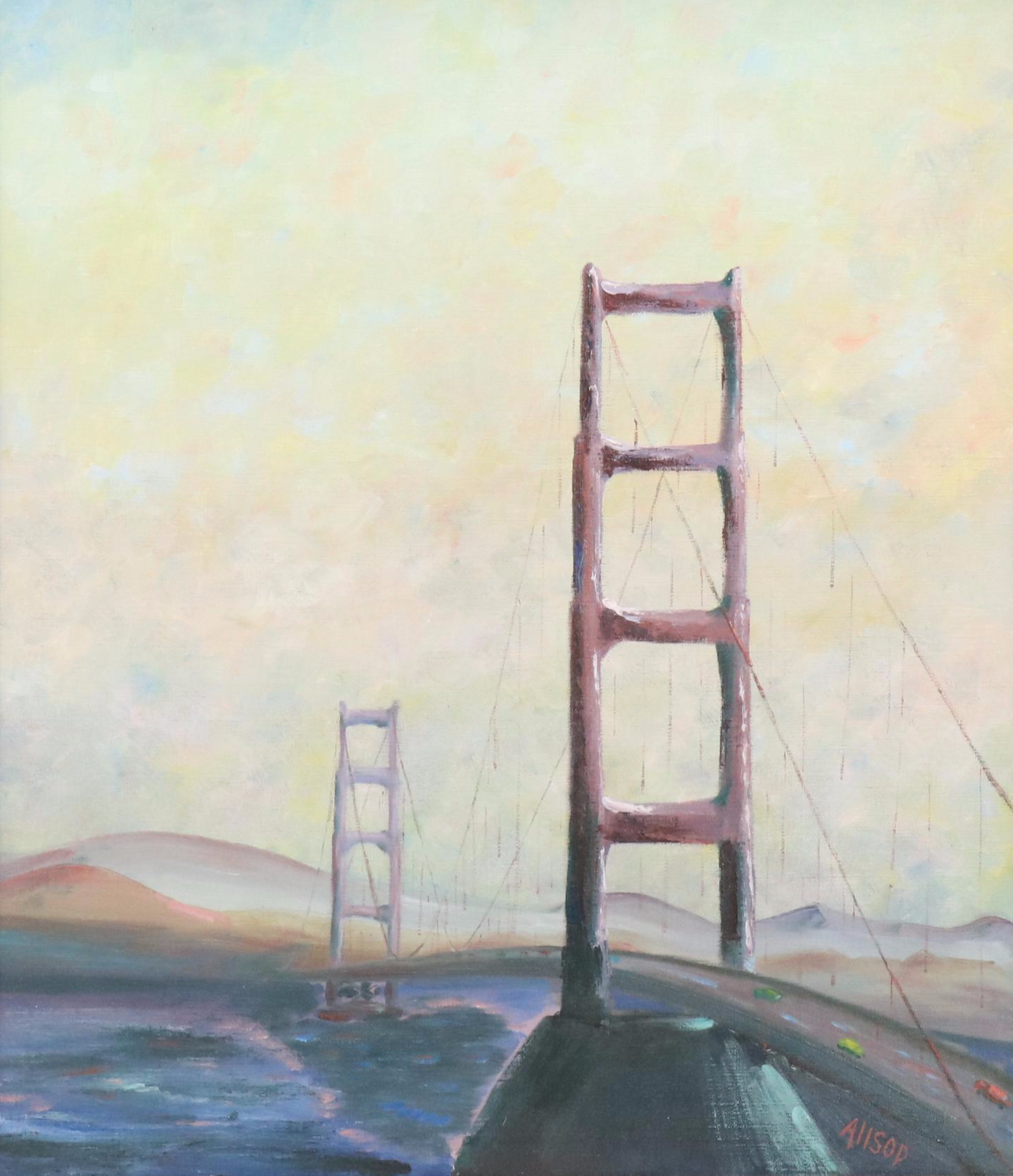 Allsop Oil Painting of Golden Gate Bridge, Circa 1970