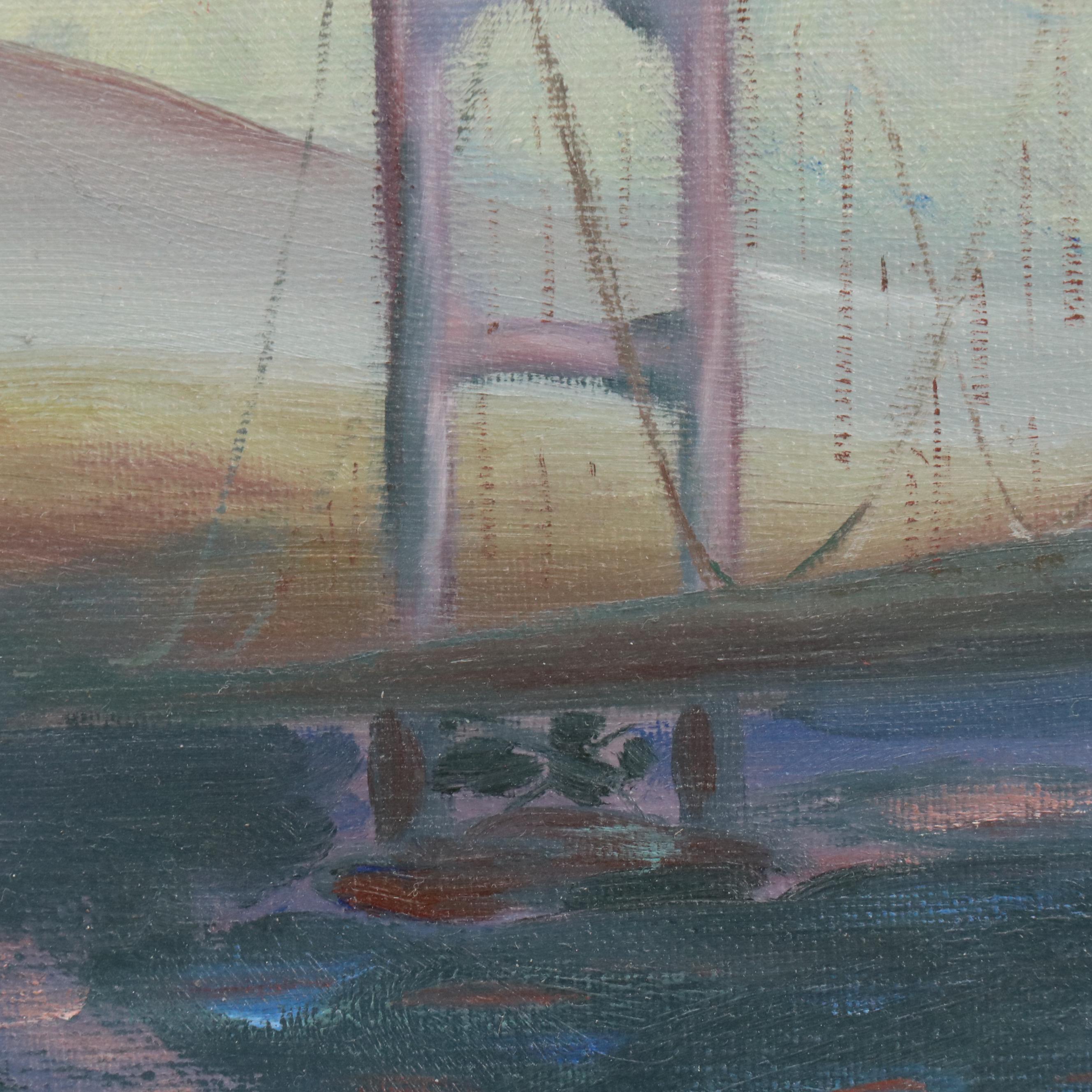 Allsop Oil Painting of Golden Gate Bridge, Circa 1970