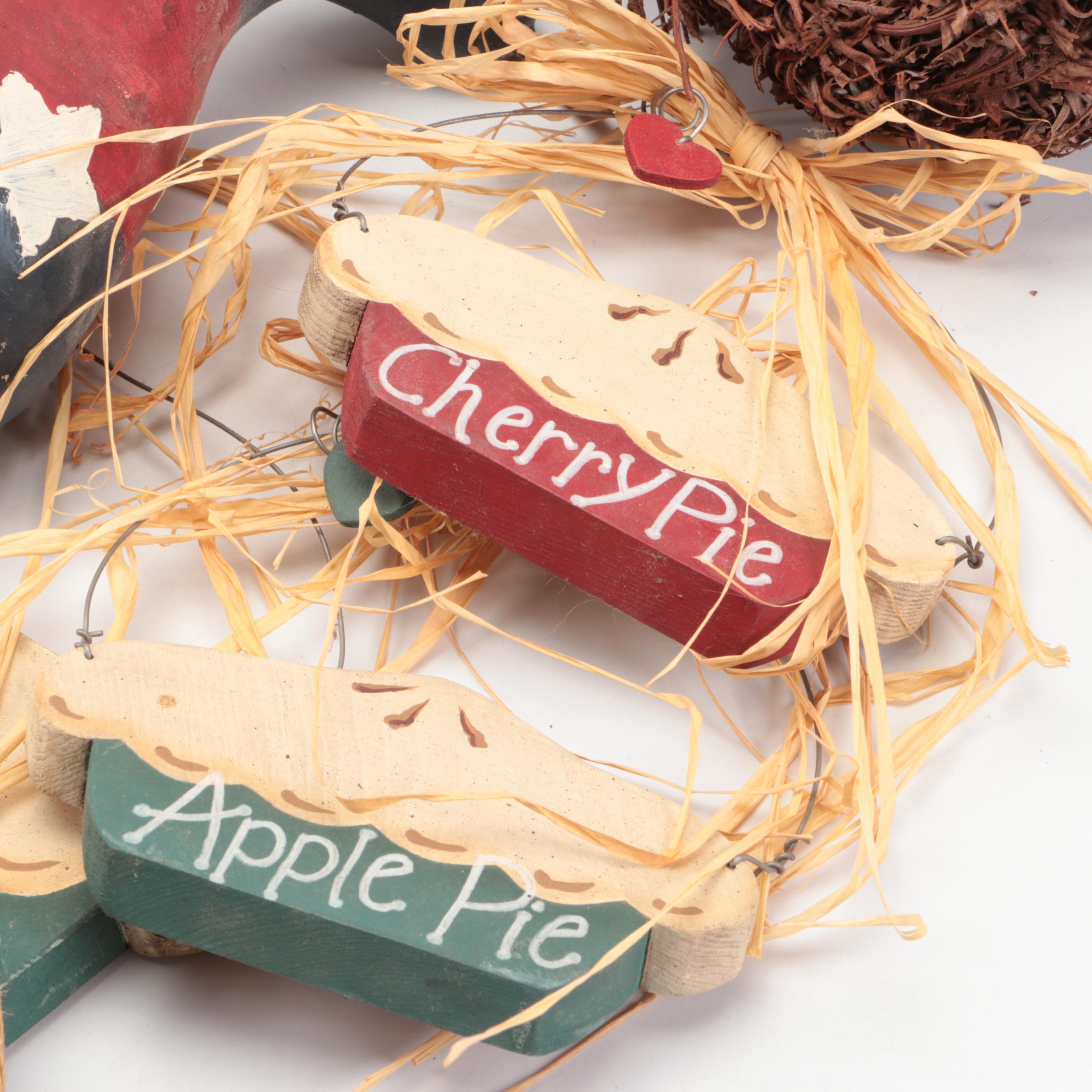 Paint-Decorated Wood Birdhouses with Rustic Style Kitchen Décor