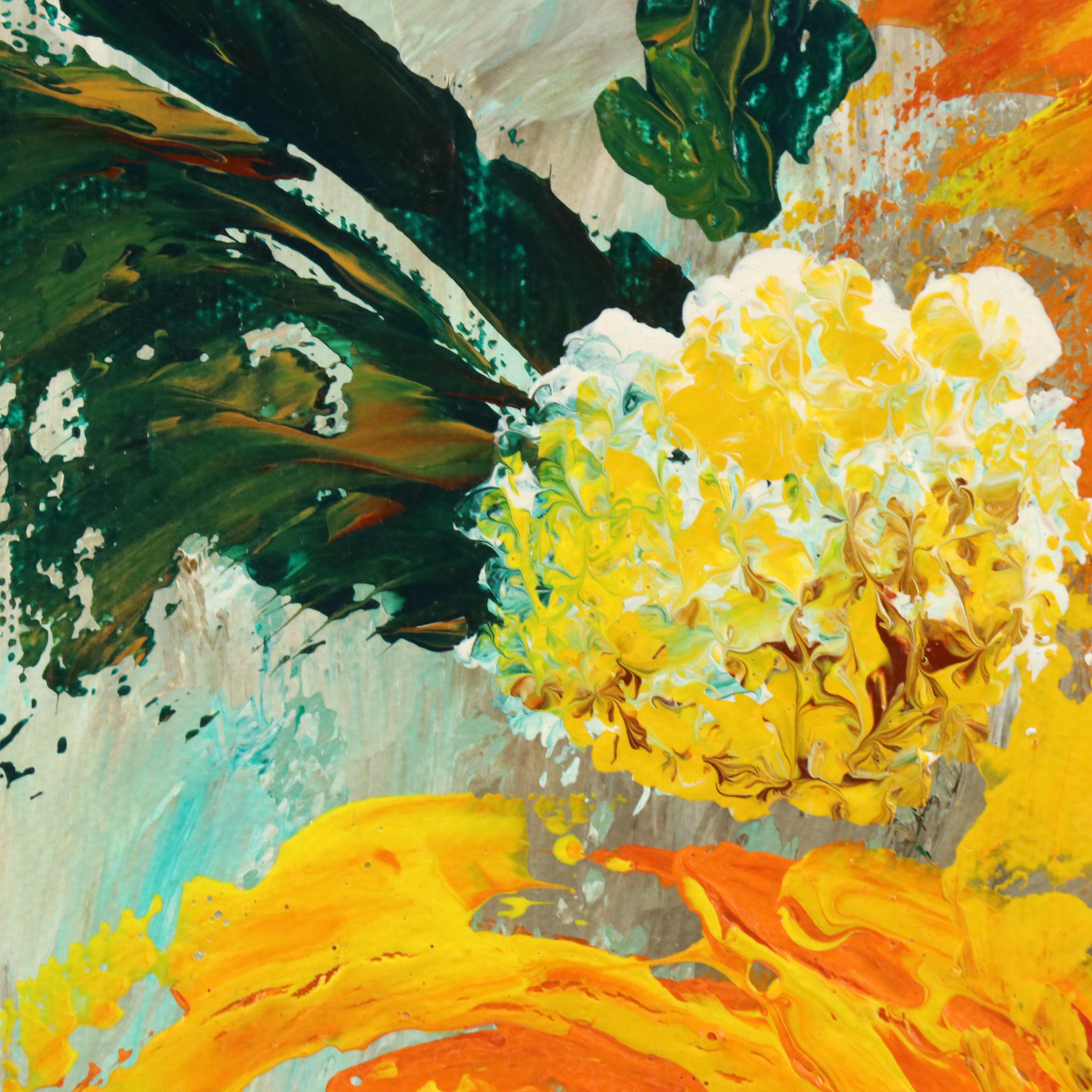 B. Kelly Floral Still Life Acrylic Painting