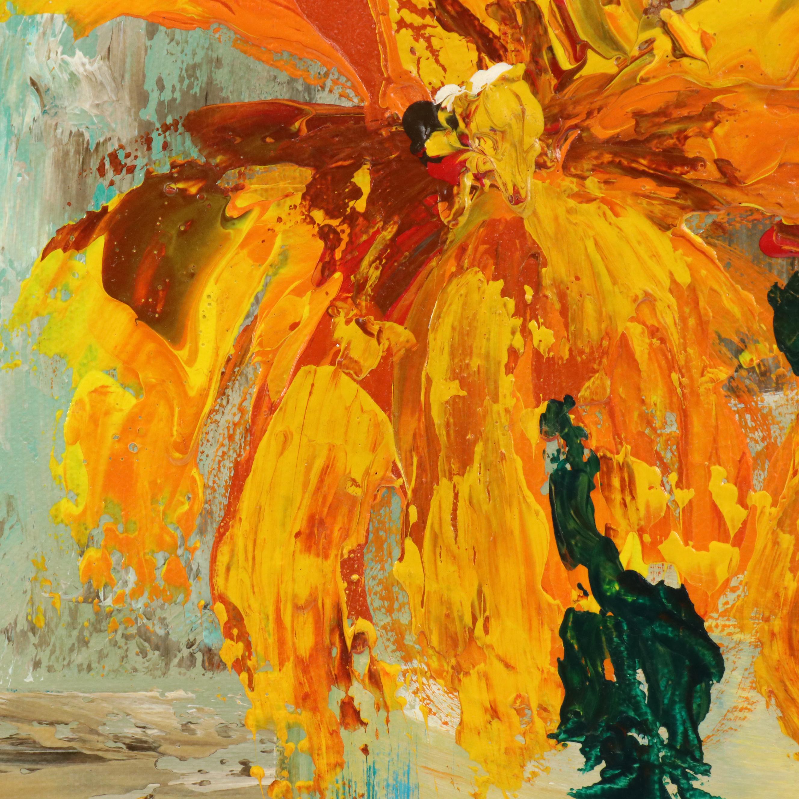 B. Kelly Floral Still Life Acrylic Painting