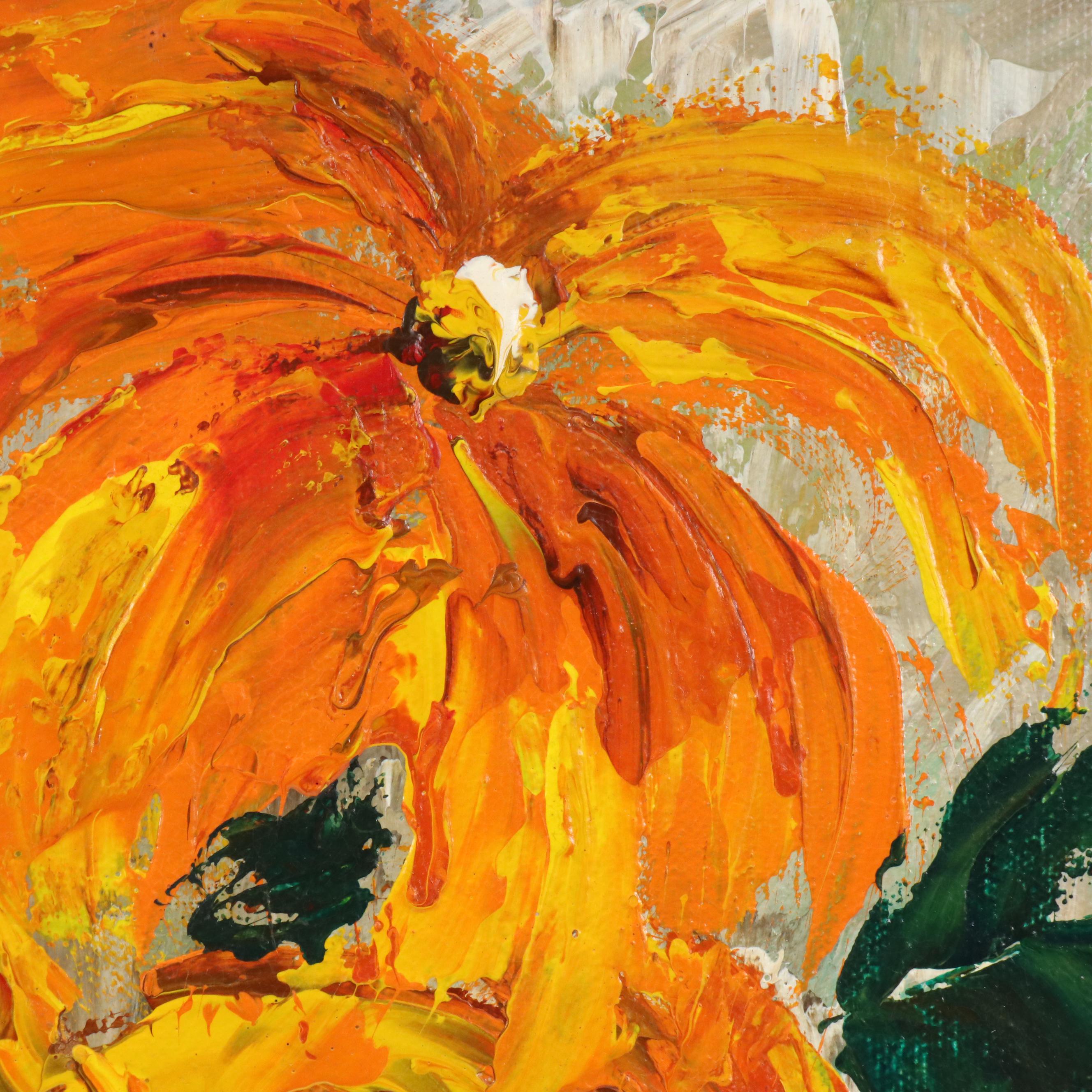 B. Kelly Floral Still Life Acrylic Painting