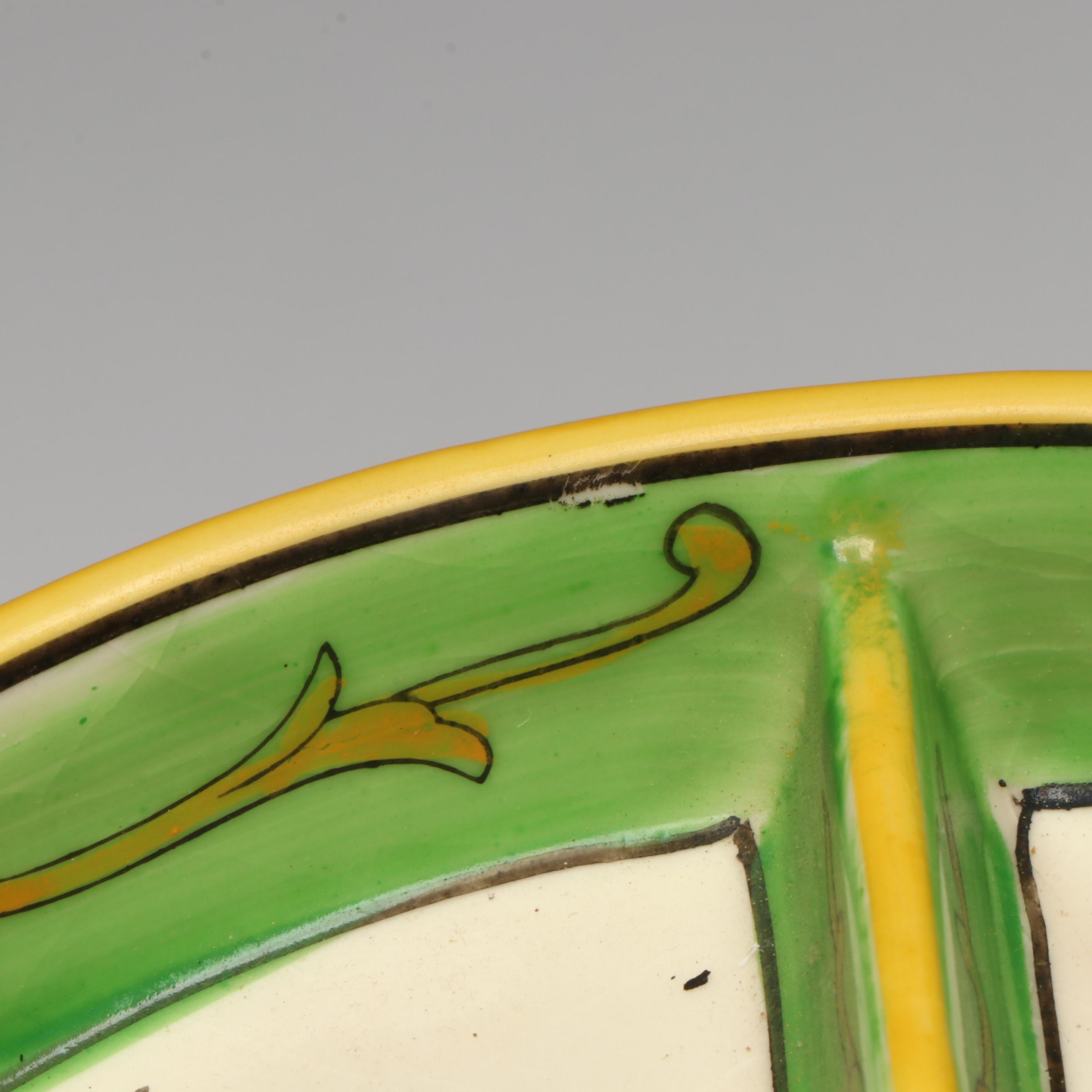 Vintage Japanese Porcelain Divided Dish in Lacquerware Box