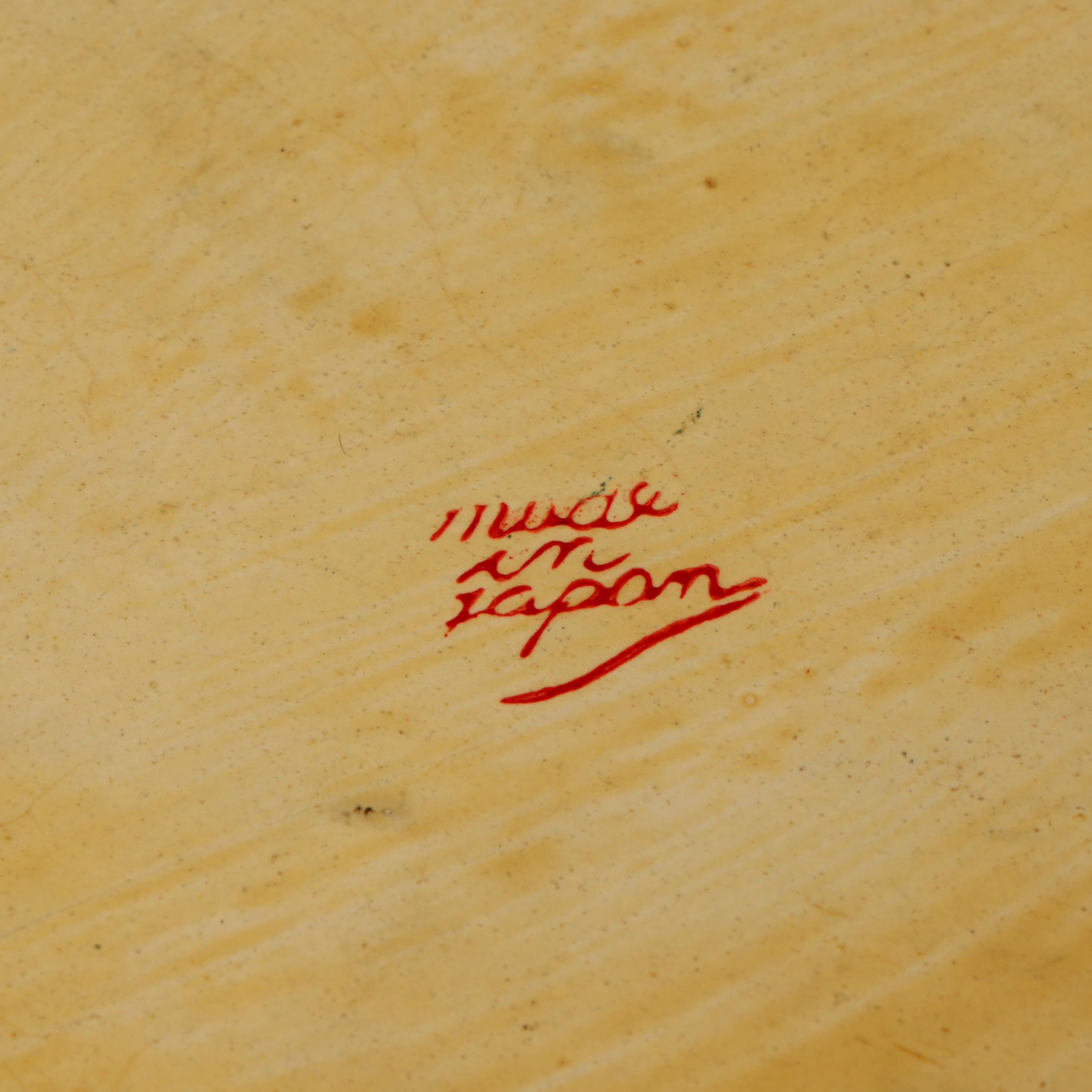 Vintage Japanese Porcelain Divided Dish in Lacquerware Box